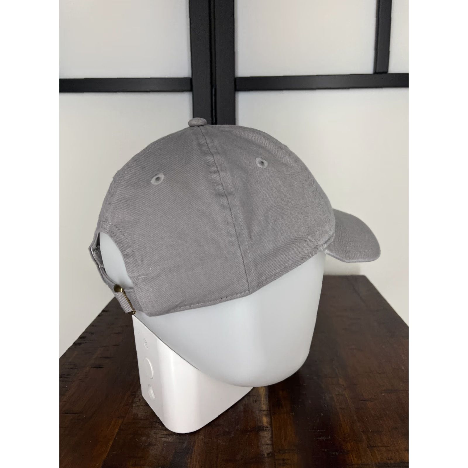 Champion Champion Hat Cap Strap Back Adult One Size Gray Embroidered 100% Cotton Golf Hat Cap Button Back Adjustable Twill Logo Mens Size ONE SIZE - 7 Thumbnail