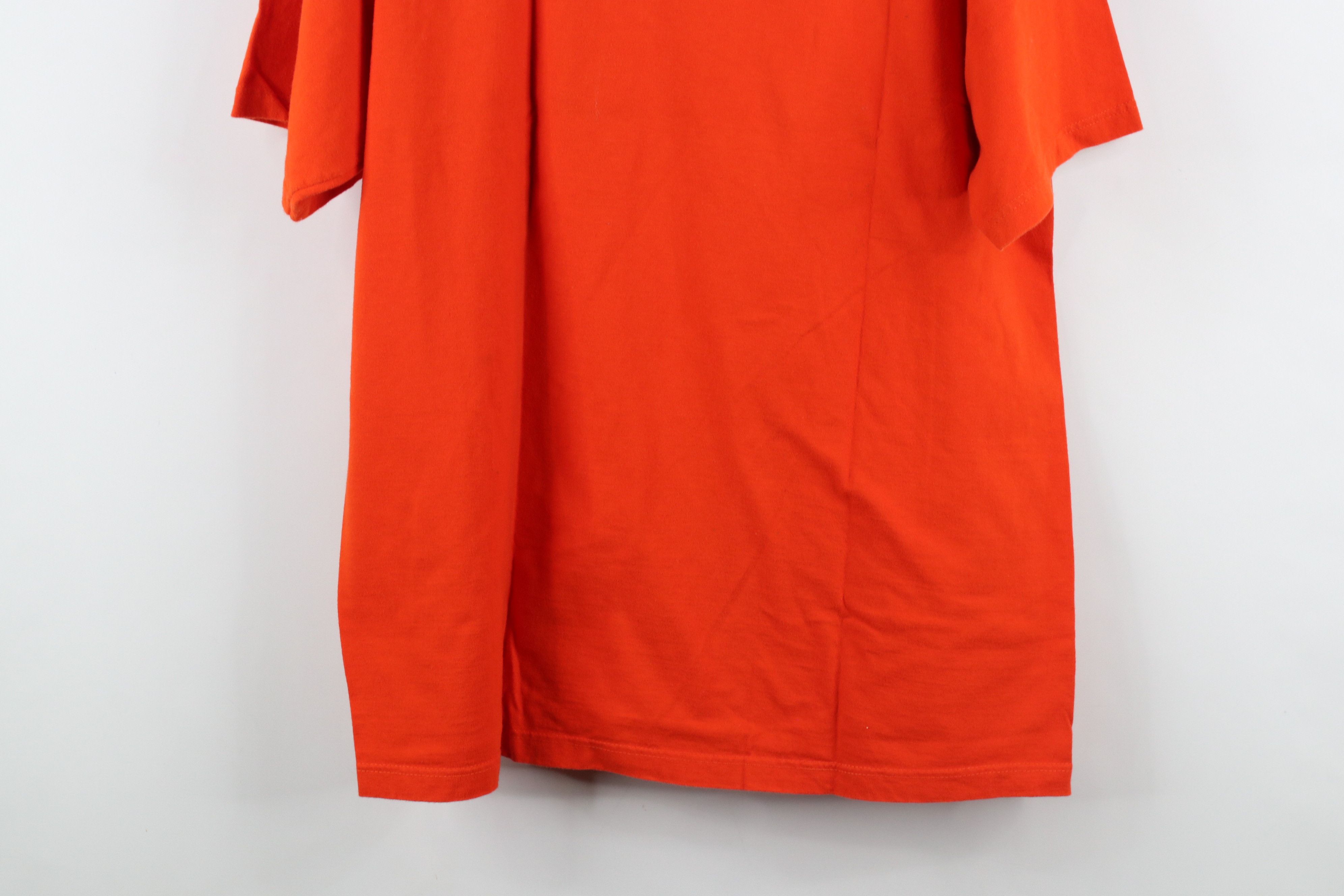 Vintage Vintage 90s Streetwear Blank Heavy Cotton T-Shirt Orange Size US L / EU 52-54 / 3 - 12 Thumbnail
