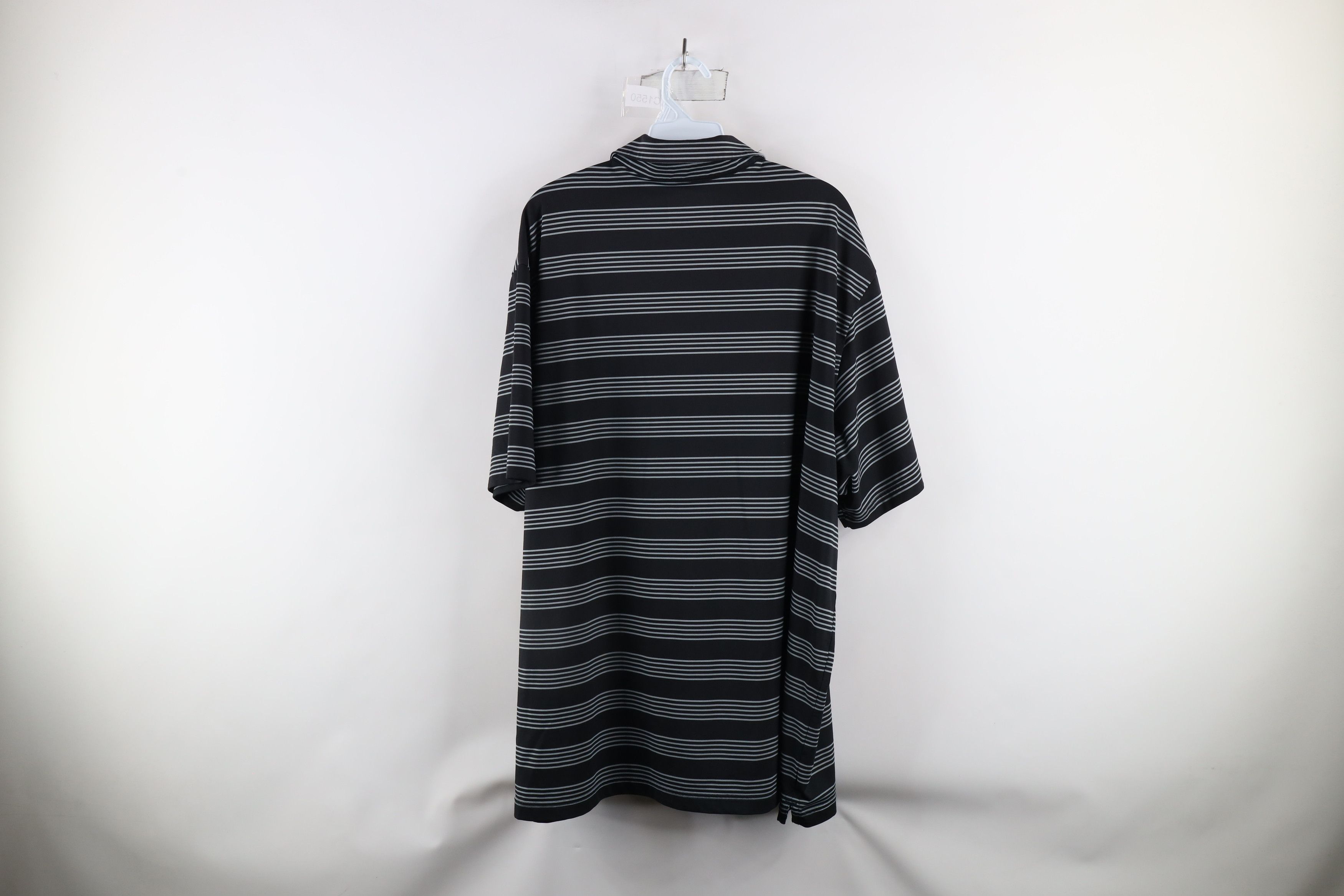 Under Armour × Vintage Under Armour Loose Striped Collared Golf Polo Shirt Black Size US XXL / EU 58 / 5 - 7 Thumbnail
