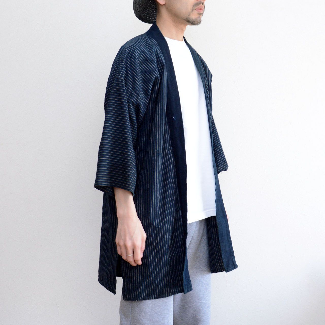 Other Noragi Jacket Japanese Vintage Indigo Stripe Cotton Tenugui Size US L / EU 52-54 / 3 - 13 Thumbnail
