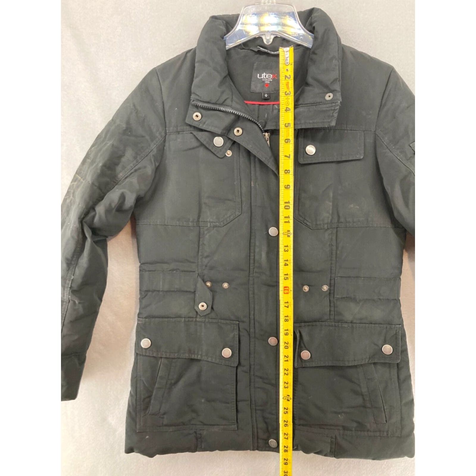 Vintage UTEX Jacket Womens Small Winter Insulated Outdoor Ski - Black - Polyester Softshell Coat - Adult Women - Size S - Anorak - Casual Winter Gear Size S / US 4 / IT 40 - 3 Thumbnail