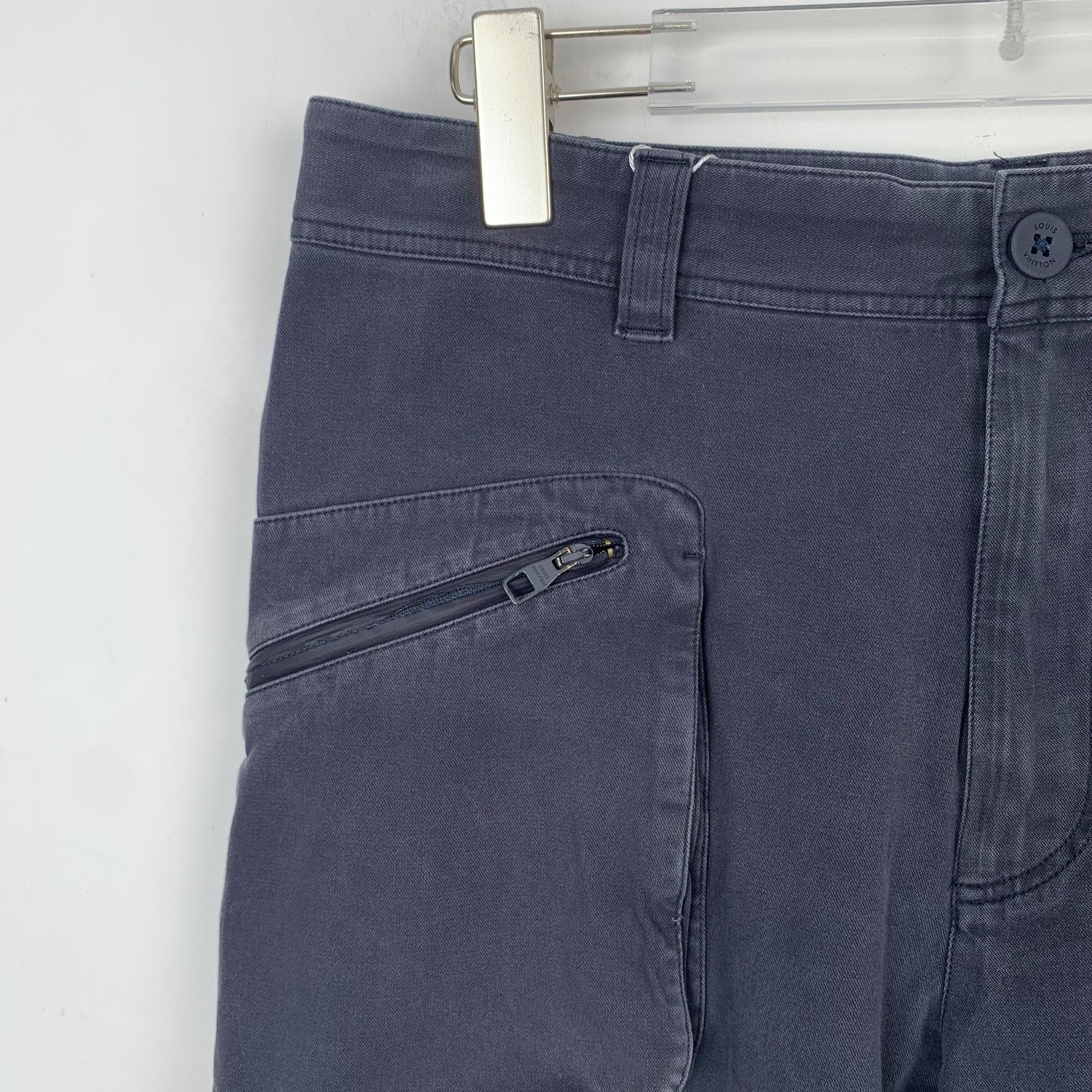 Louis Vuitton LOUIS VUITTON Mens Smoke Grey Cotton Cargo Pants With Zip De Size US 40 / EU 56 - 6 Thumbnail