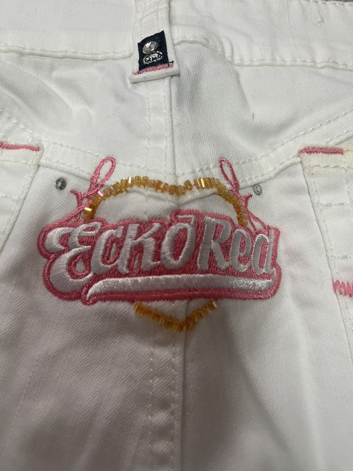 Ecko Unltd. Ecko Red Y2k Flared White Jeans size 7 Size 27" / US 4 / IT 40 - 5 Thumbnail