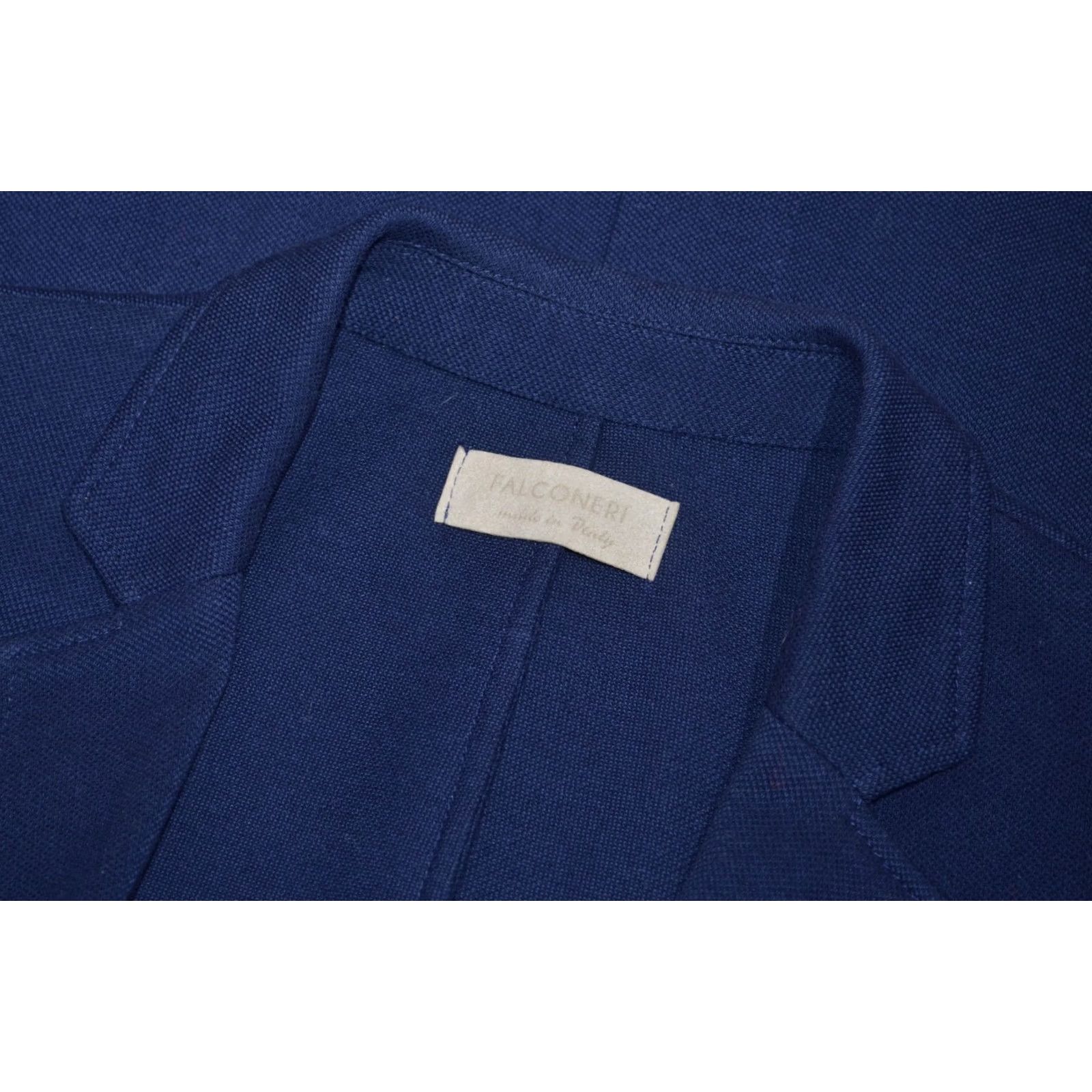 Vintage FALCONERI Men's Lightweight Blazer Jacket Cotton Navy Blue with Pockets 50 / M Blazer Jacket Mens Cotton Navy Blue Pockets 50 M Size 50R - 6 Thumbnail