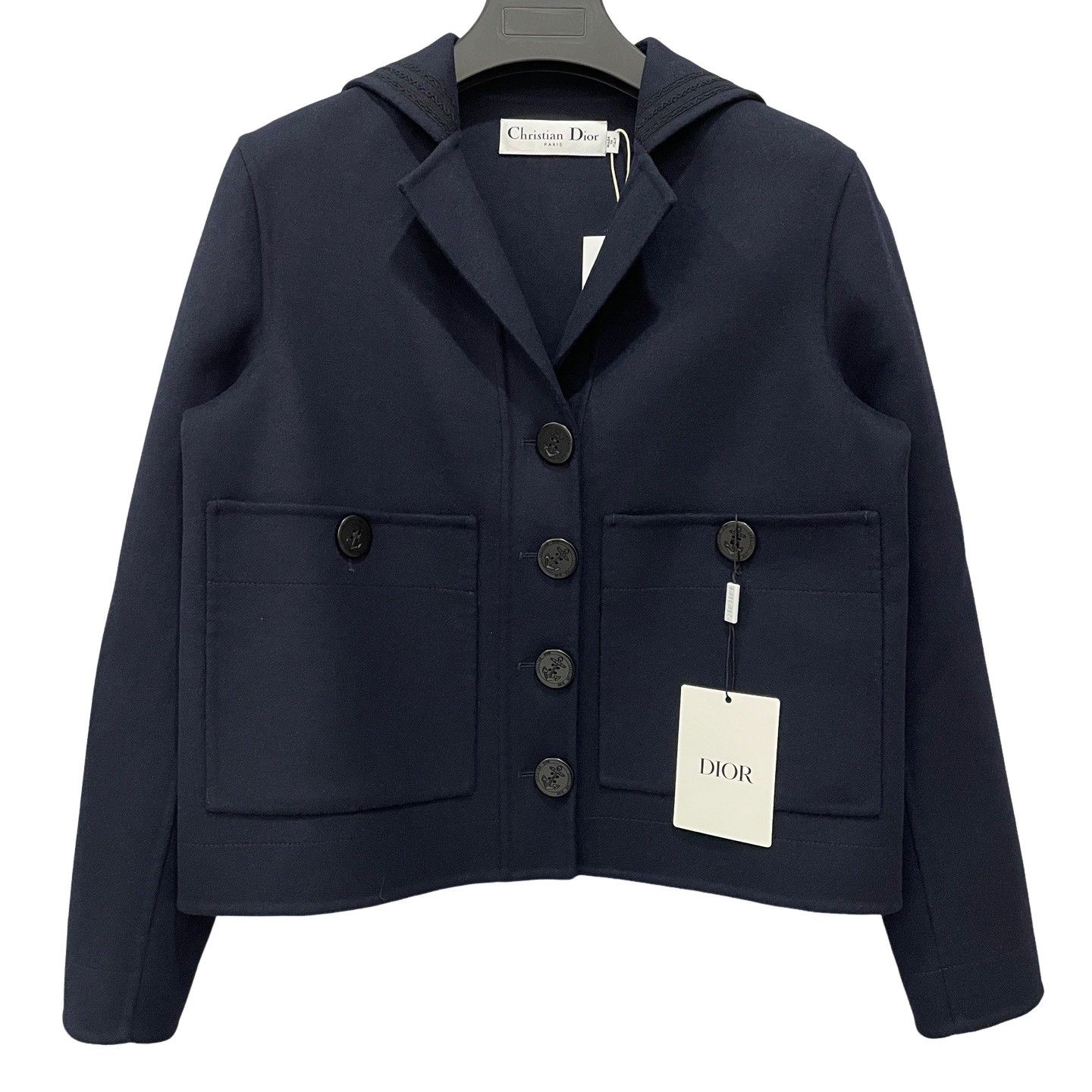 Dior Dior Embroidered Logo Sailor Collar Jacket 40 Size M / US 6-8 / IT 42-44 - 1 Thumbnail
