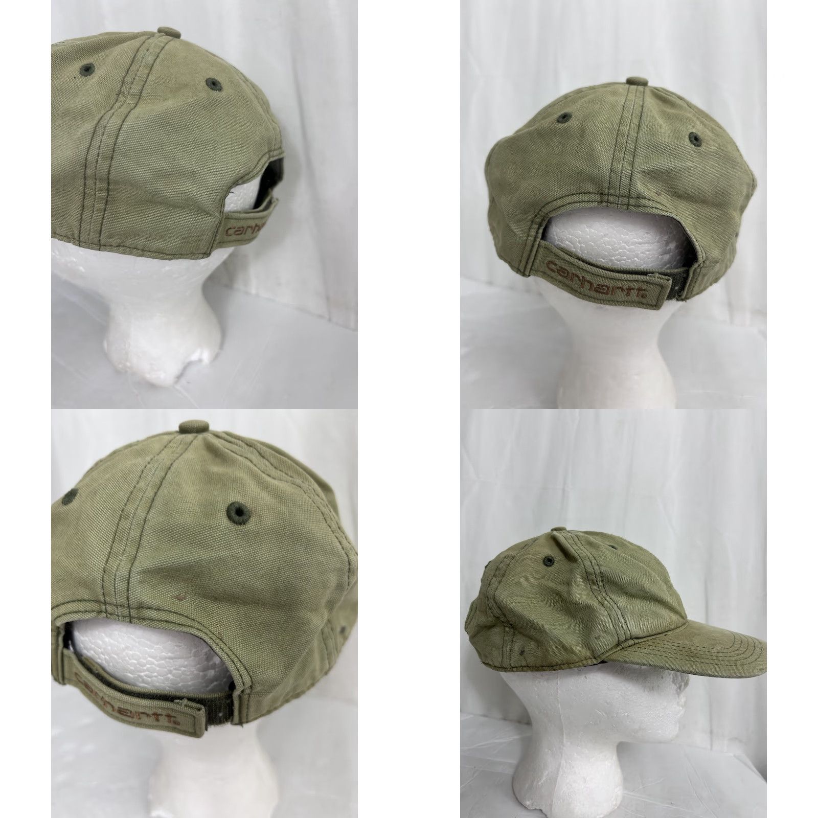 Carhartt VINTAGE Carhartt Strap Hat Hook And Loop Olive Green Missing Patch Baseball Cap Men One Size Adjustable Hats Mens Size ONE SIZE - 8 Thumbnail