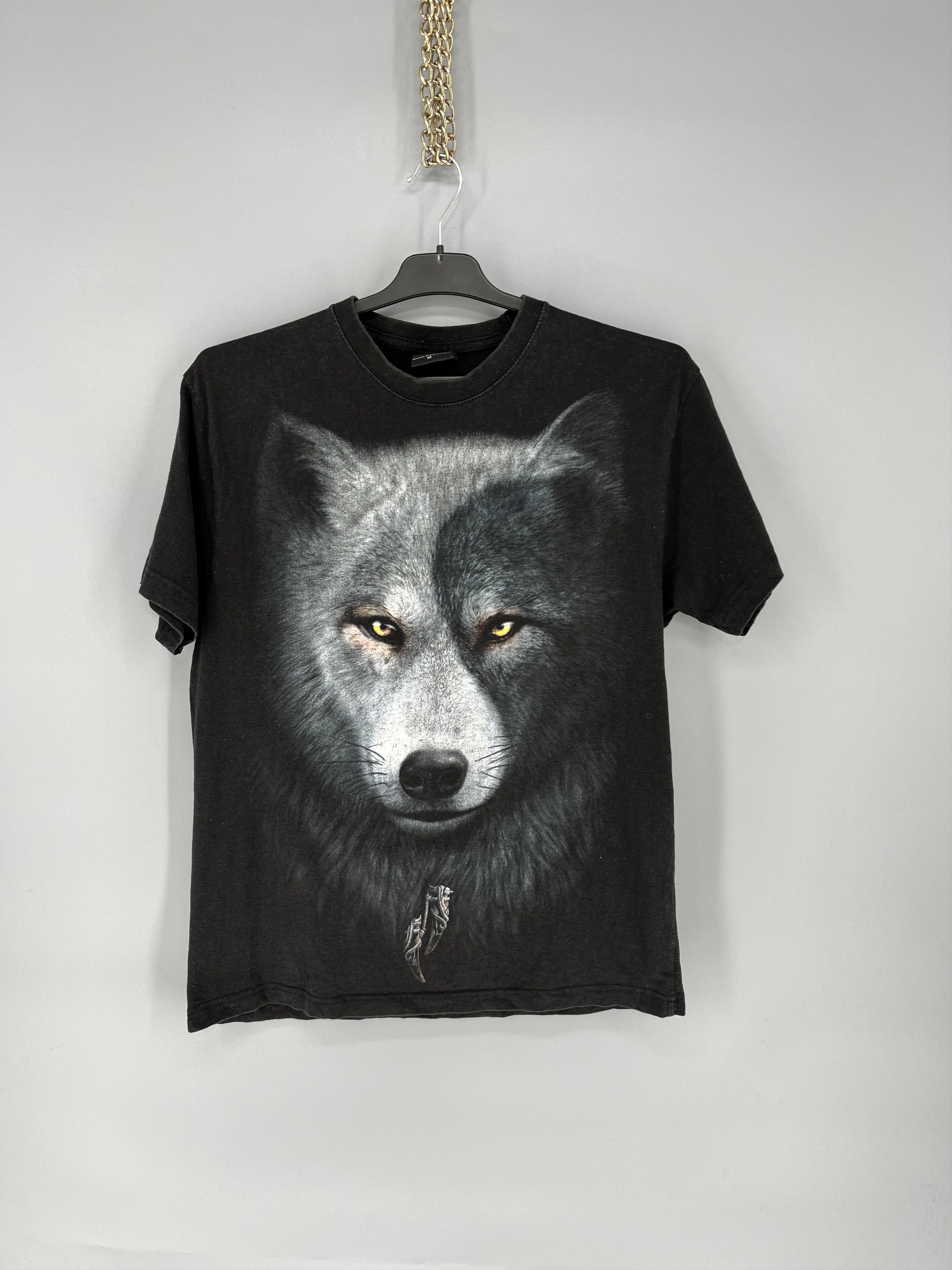 Vintage Vintage 90s Wolf Face Boxy Fit Tee Toys Rock Spiral Size M Size US M / EU 48-50 / 2 - 1 Thumbnail
