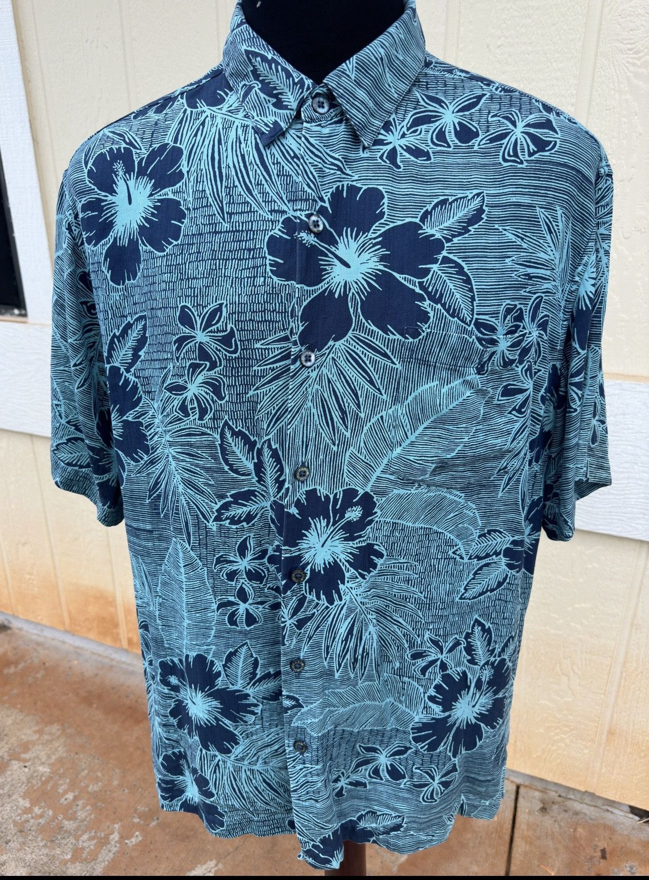 Tori Richard Tori Richard Hawaiian Print Green Polo Shirt Men's Large Size US L / EU 52-54 / 3 - 1 Thumbnail