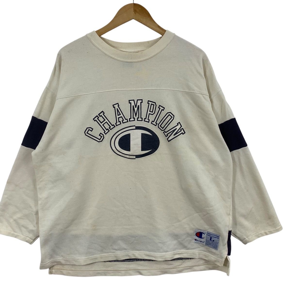 Champion Vintage CHAMPION USA Center Logo Baggy Sweatshirt Sweater Size L / US 10 / IT 46 - 4 Thumbnail