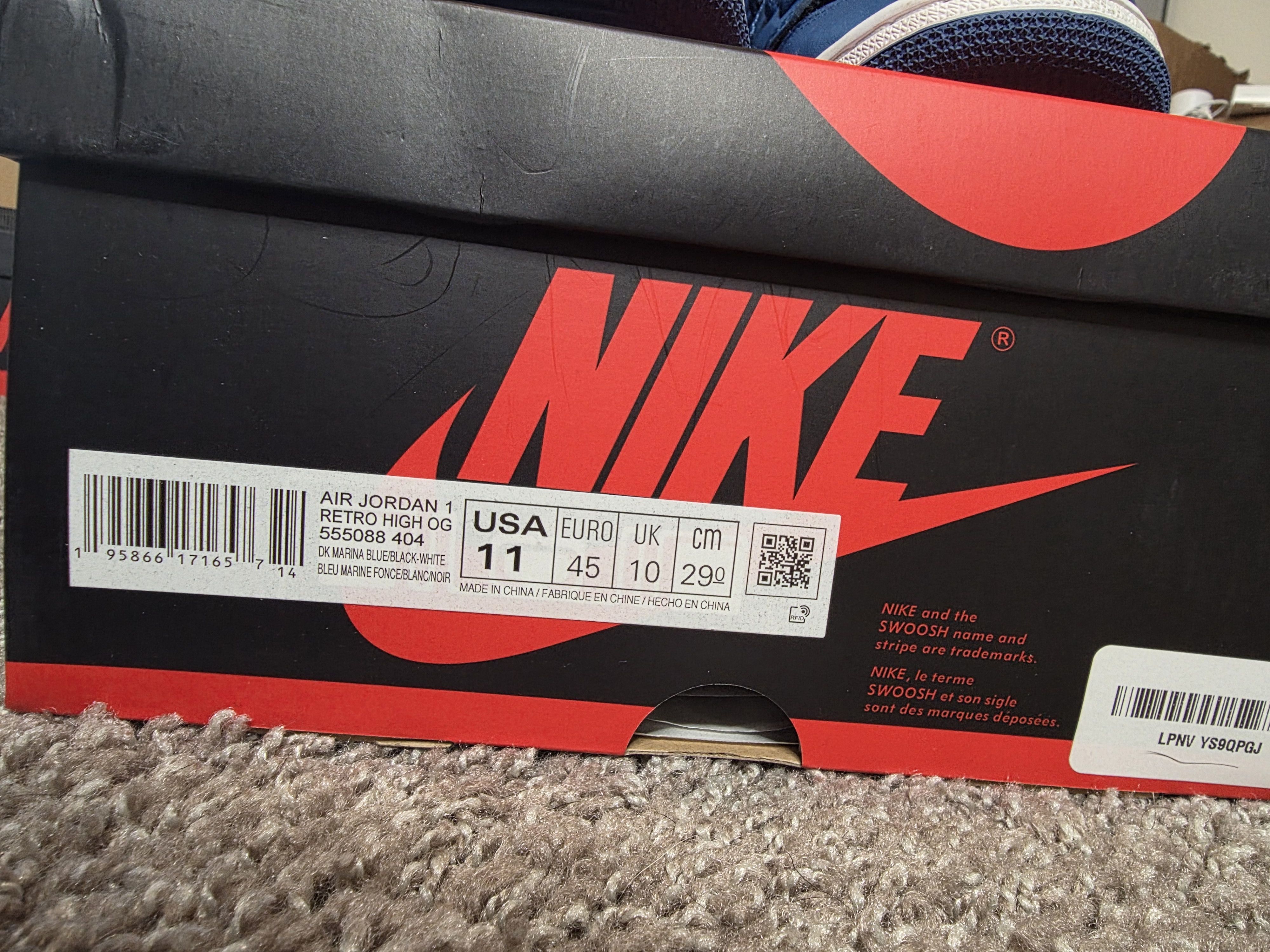 Jordan Brand Air Jordan 1 Dark Marina Blue Size US 11 / EU 44 - 12 Thumbnail
