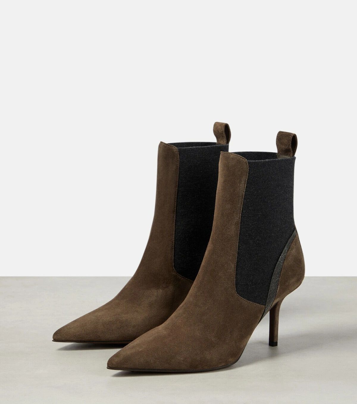 Brunello Cucinelli o1y0725 Ankle Boots in Khaki/Black Size US 8 / IT 38 - 3 Thumbnail