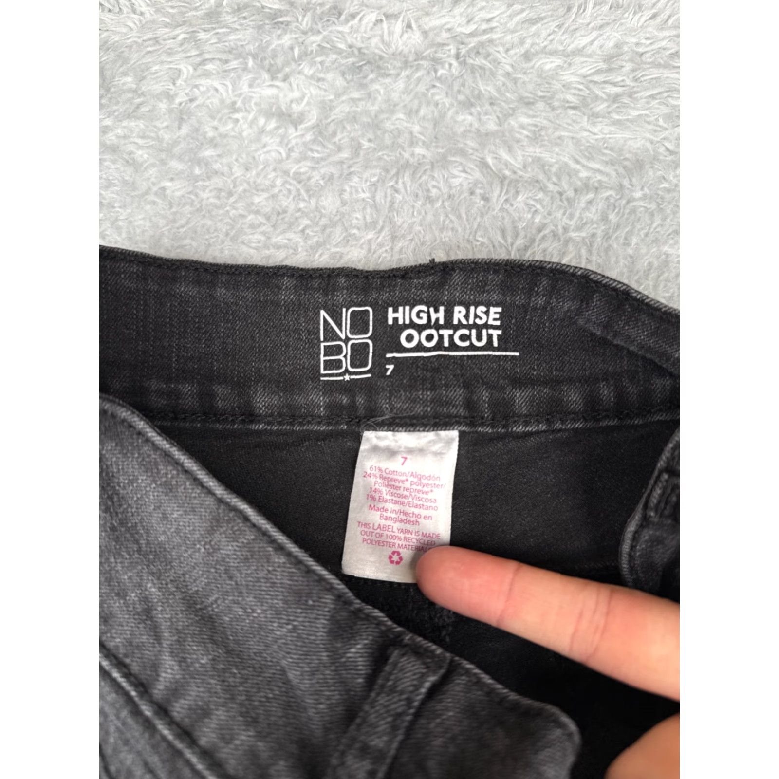 Vintage No Boundaries Jeans Juniors 7 Black Denim Bootcut Mid Rise Cotton Blend 26x31 Size 28" / US 6 / IT 42 - 6 Thumbnail