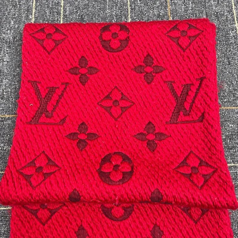 Louis Vuitton Louis Vuitton Fringed Scarf Red-2506 Size ONE SIZE - 2 Thumbnail