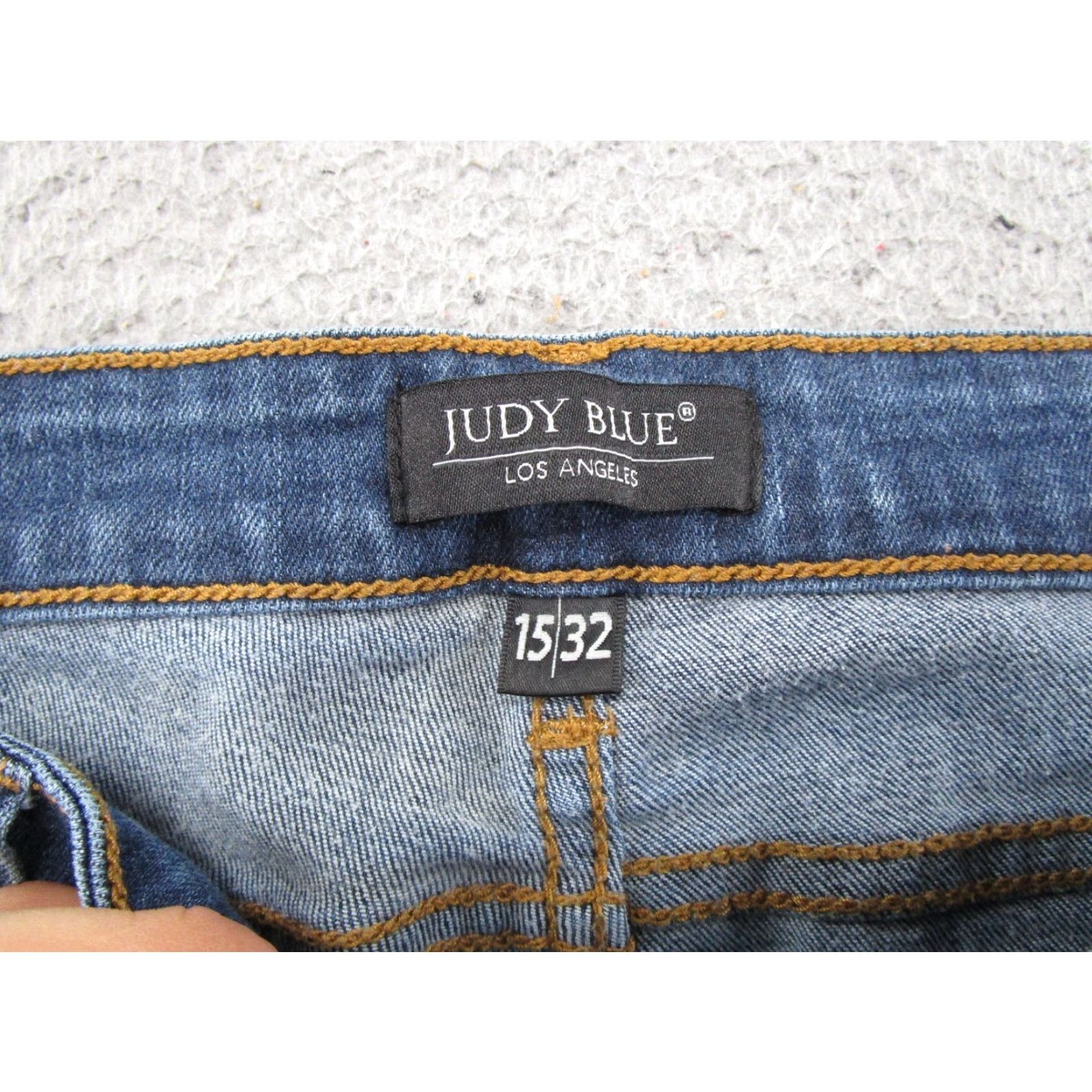 Denime Judy Blue Jeans Straight Fit Blue Stretch Denim Womens Size 15x32 Distressed Size 36" / US 14 / IT 50 - 4 Thumbnail