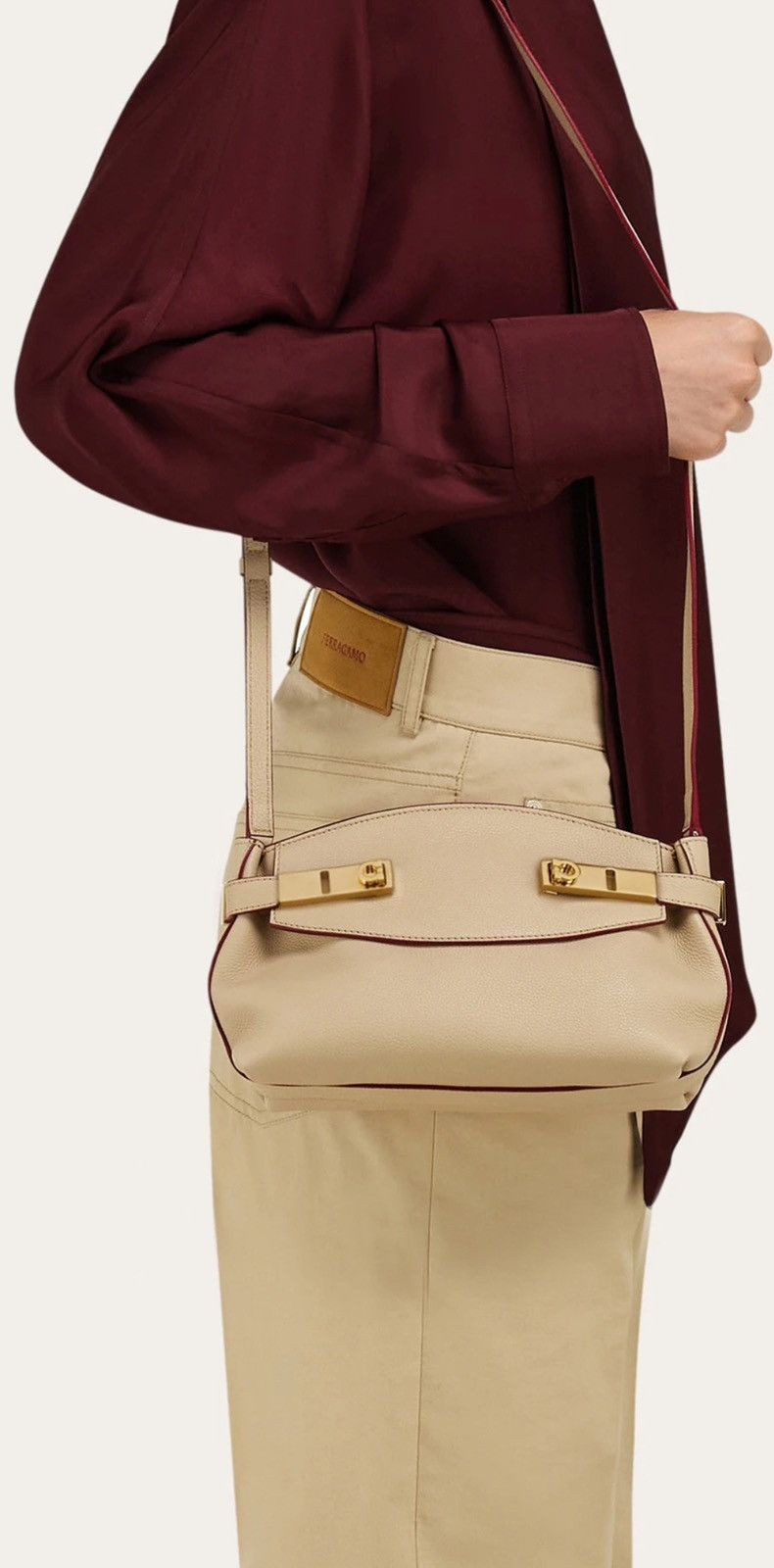 Salvatore Ferragamo Ferragamo Hug Soft Crossbody Bag XS – “Pietra”(Retail €1850) Size ONE SIZE - 5 Thumbnail
