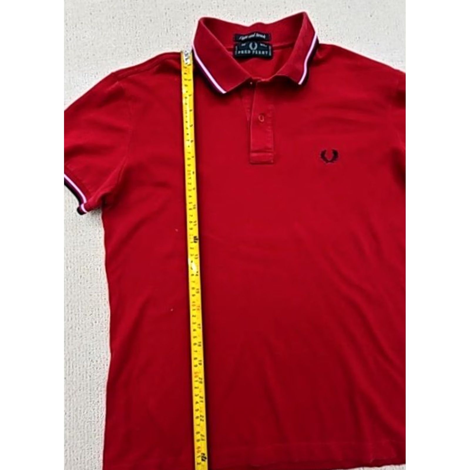 Fred Perry Fred Perry Twin Tipped Red Women’s Polo Shirt 42 Short Sleeve Striped Pattern Polo Shirt Women’s Size M / US 6-8 / IT 42-44 - 4 Thumbnail