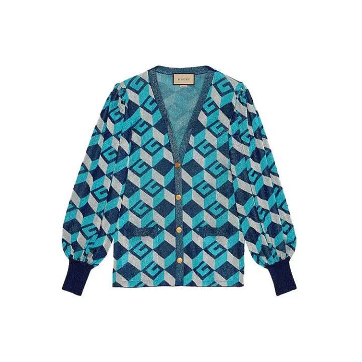 Gucci Gucci Geometric Pattern Long Sleeve Cardigan-2507 Size M / US 6-8 / IT 42-44 - 8 Thumbnail