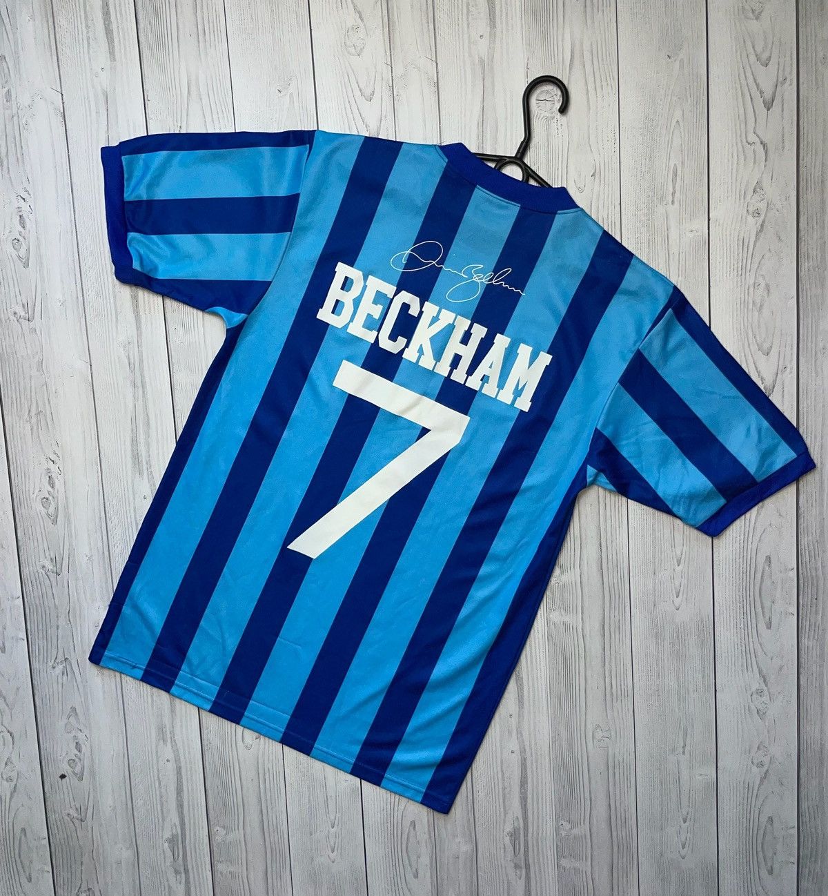 Vintage Beckham 7 x Pepsi soccer jersey striped Y2K size L
