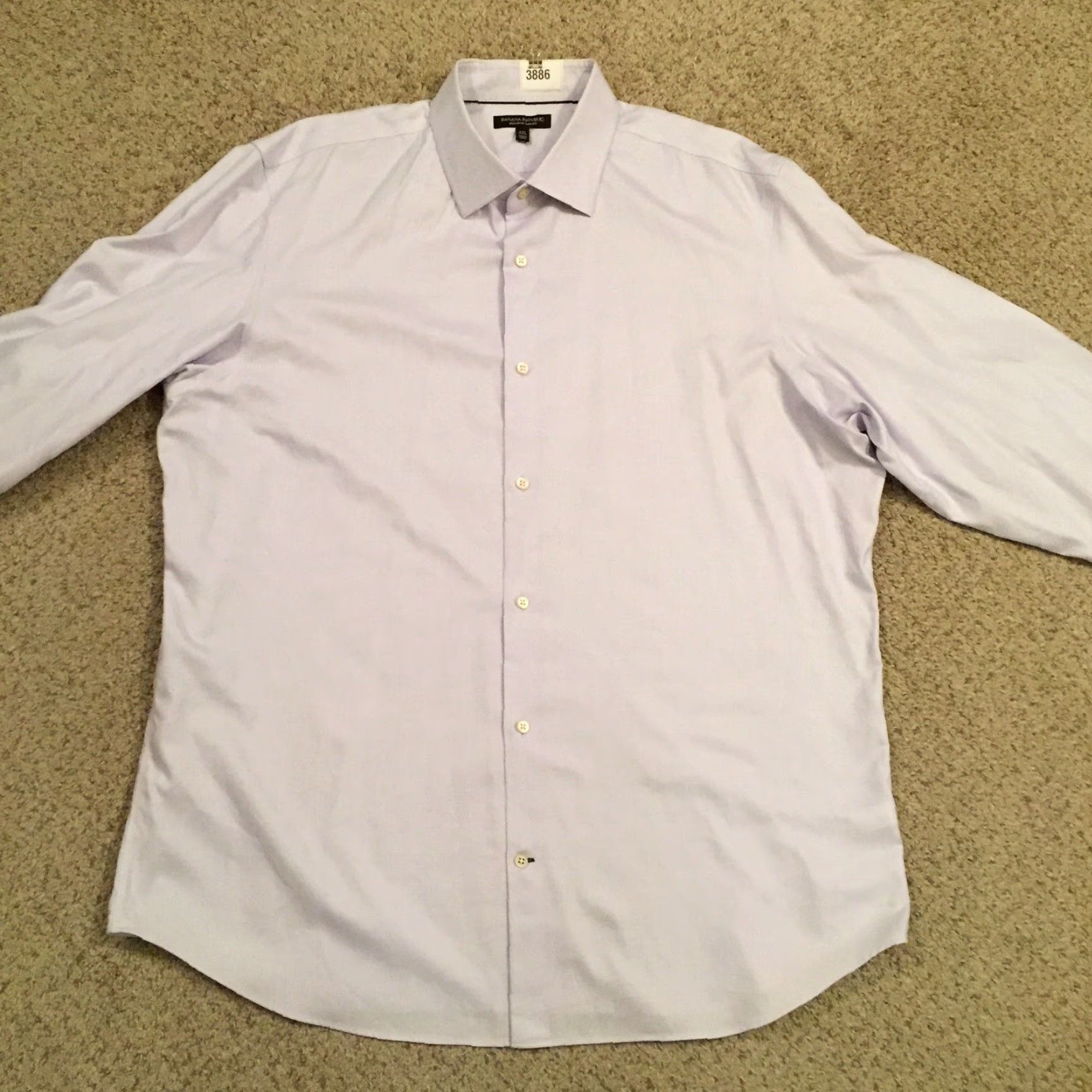 Banana Republic Banana Republic Shirt Mens XXL Slim Fit Purple Micro Check Long Sleeve Button Up Size US XXL / EU 58 / 5 - 5 Thumbnail