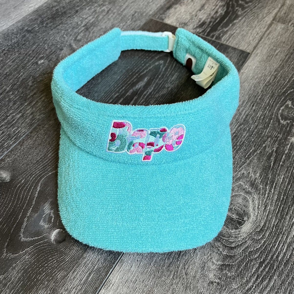 image of Bape Miami Store 2Nd Anniversary Visor Cap Hat in Teal Blue, Men's