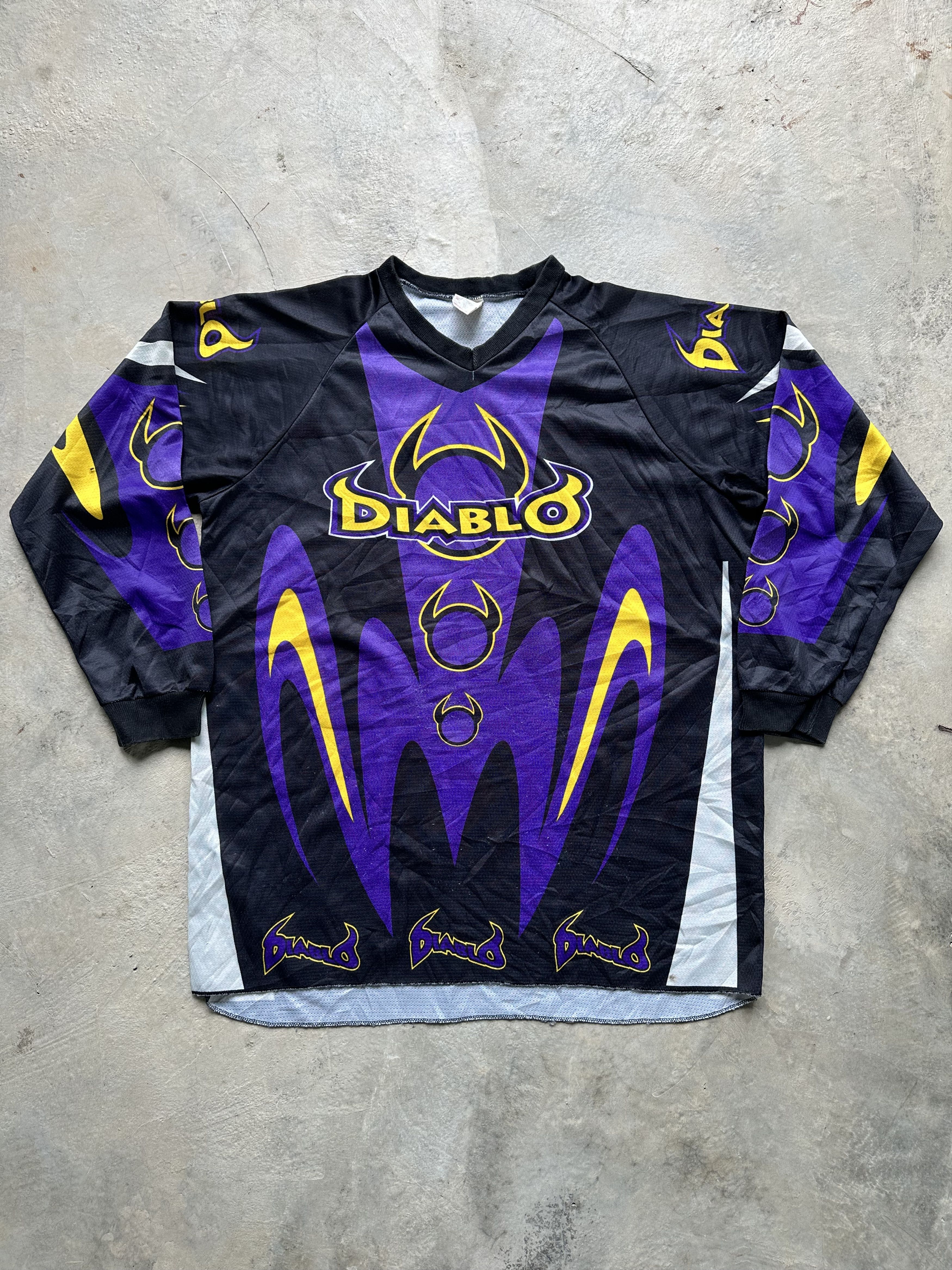 Vintage Vintage Diablo Jersey Crazy Graphics Flare Size US XL / EU 56 / 4 - 1 Thumbnail