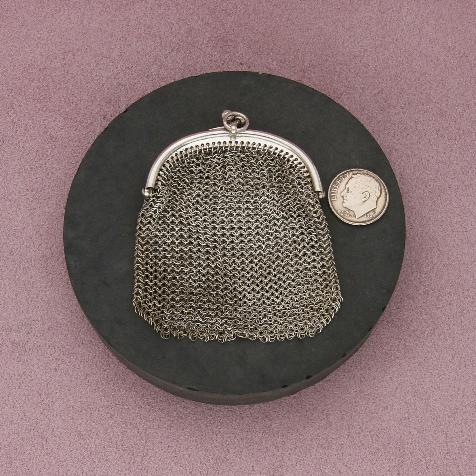 Sterling Silver sterling silver vintage mesh chainmail coin purse pendant Size ONE SIZE - 3 Thumbnail