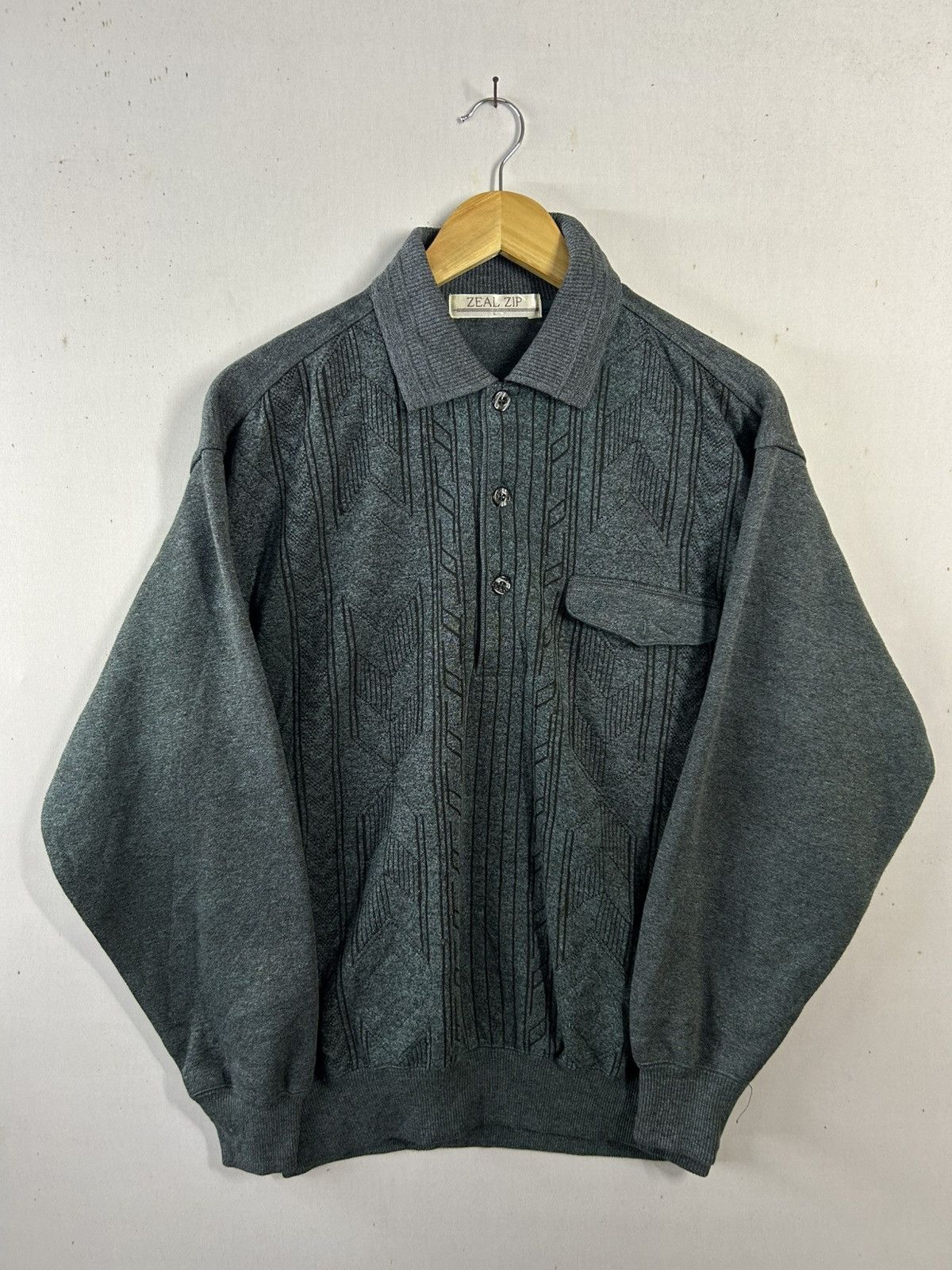 Japanese Brand × Vintage Vintage Zealzip Collar sweatshirt Size US L / EU 52-54 / 3 - 1 Thumbnail