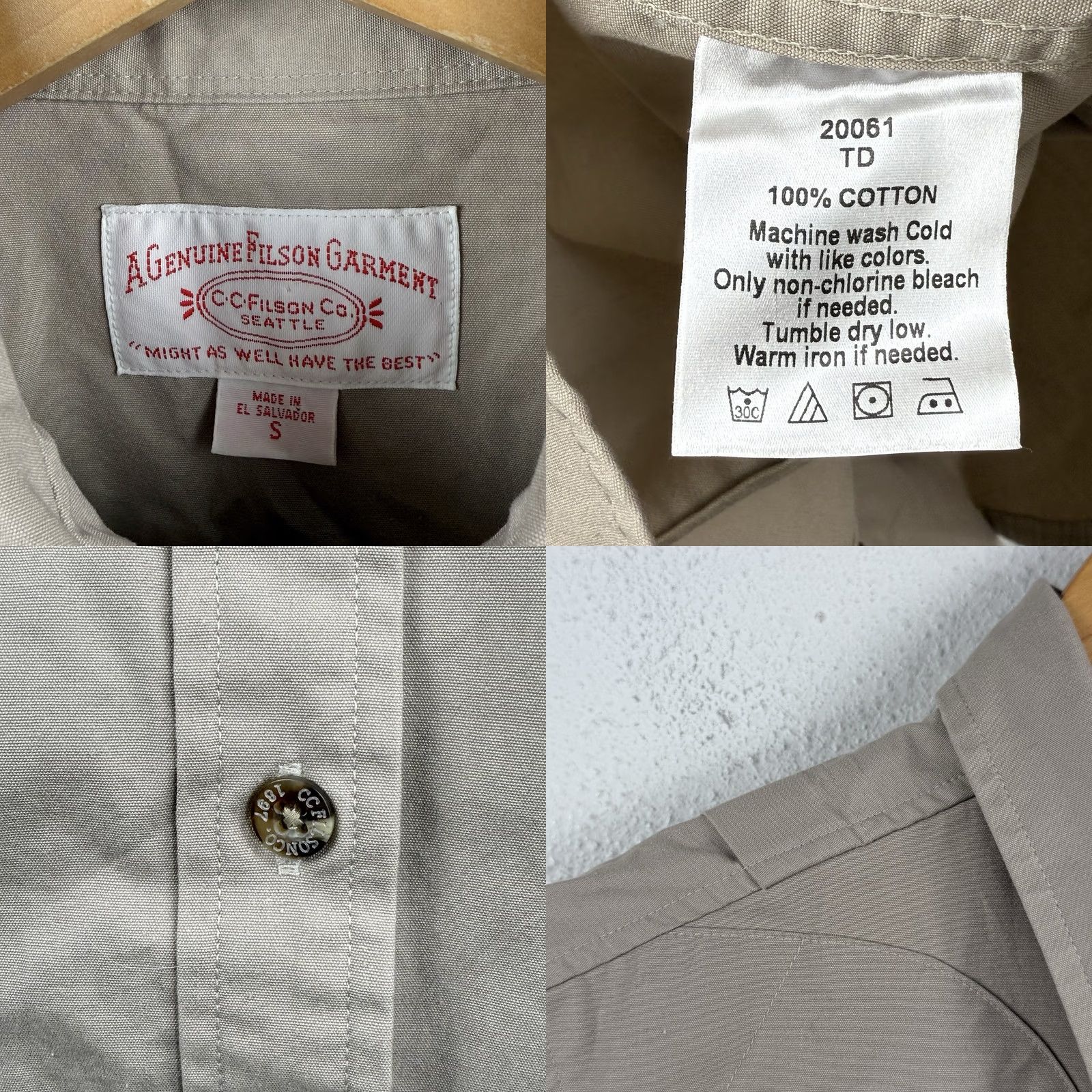 Filson Filson Shirt Womens Small Beige Canvas Long Sleeve Button Up Pocket Workwear Casual Size S / US 4 / IT 40 - 8 Thumbnail
