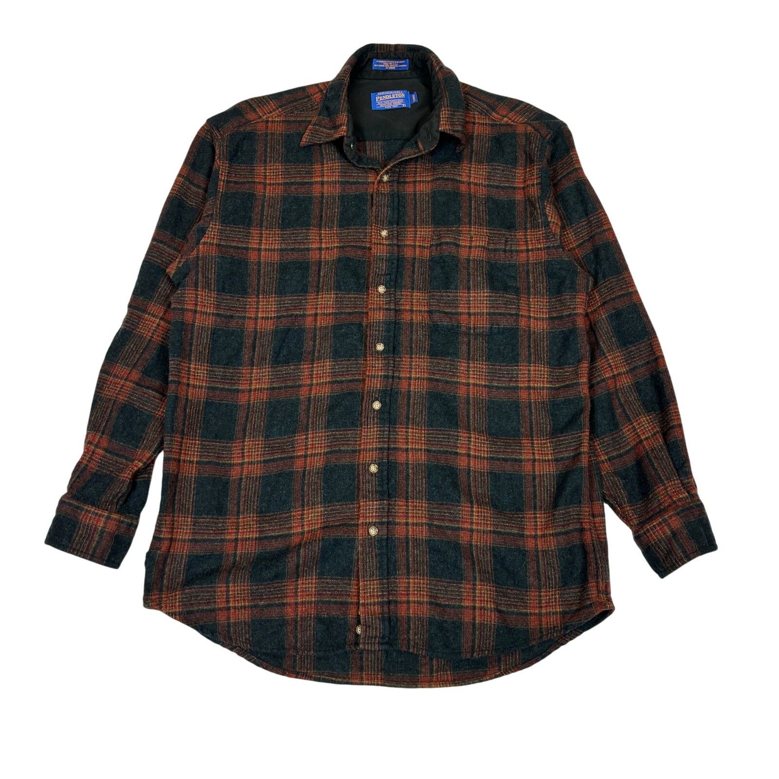 Pendleton Pendleton Wool Check Flannel Men's Large Long Plaid Washable Size US L / EU 52-54 / 3 - 1 Thumbnail