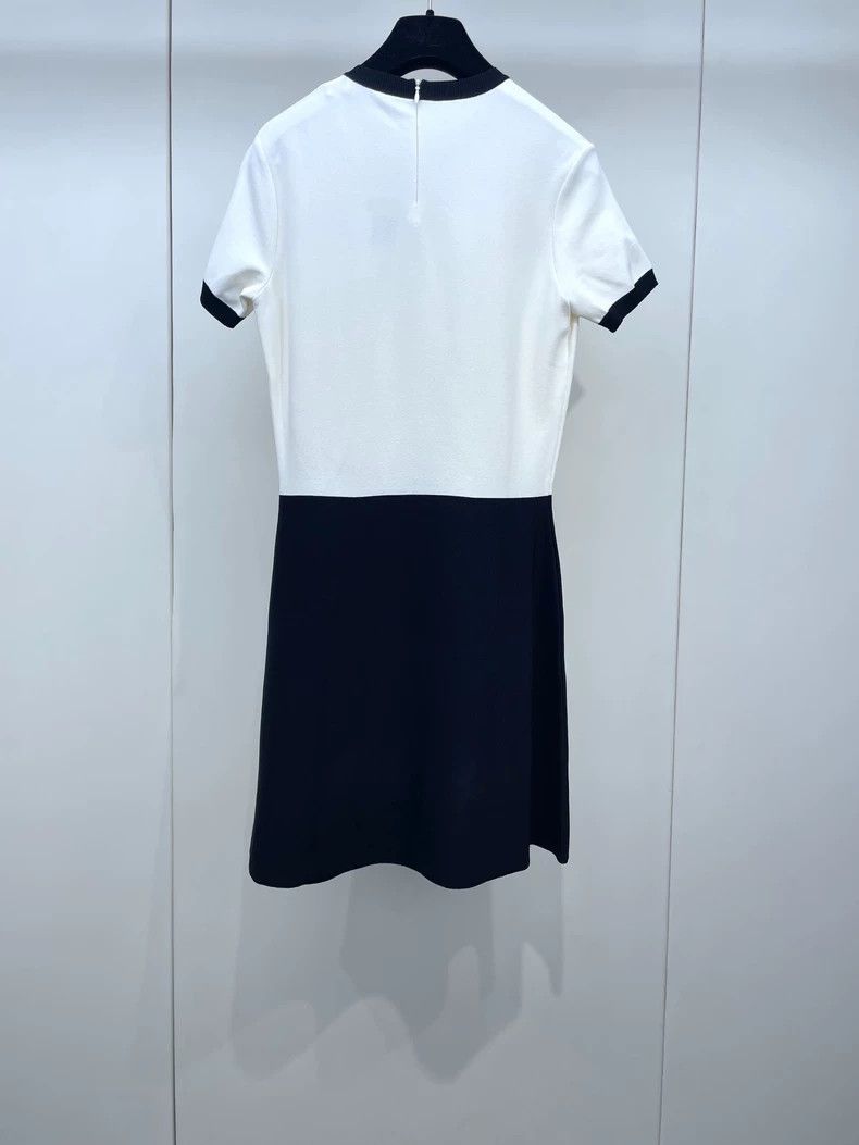 Valentino Valentino Black and white color-blocked knitted dress Size M / US 6-8 / IT 42-44 - 2 Thumbnail