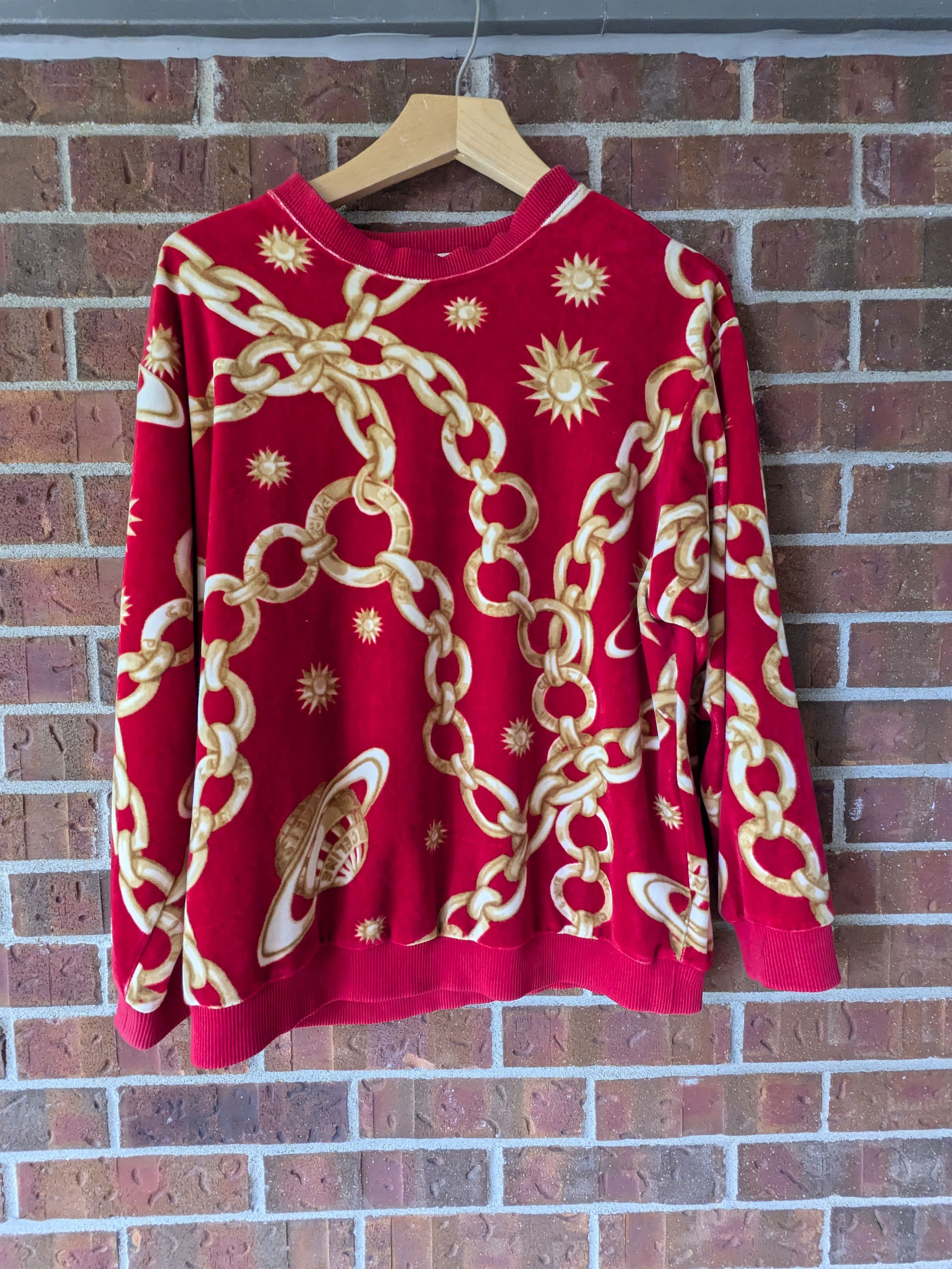 Celine Red Celine orb and chain sweater Size M / US 6-8 / IT 42-44 - 1 Thumbnail