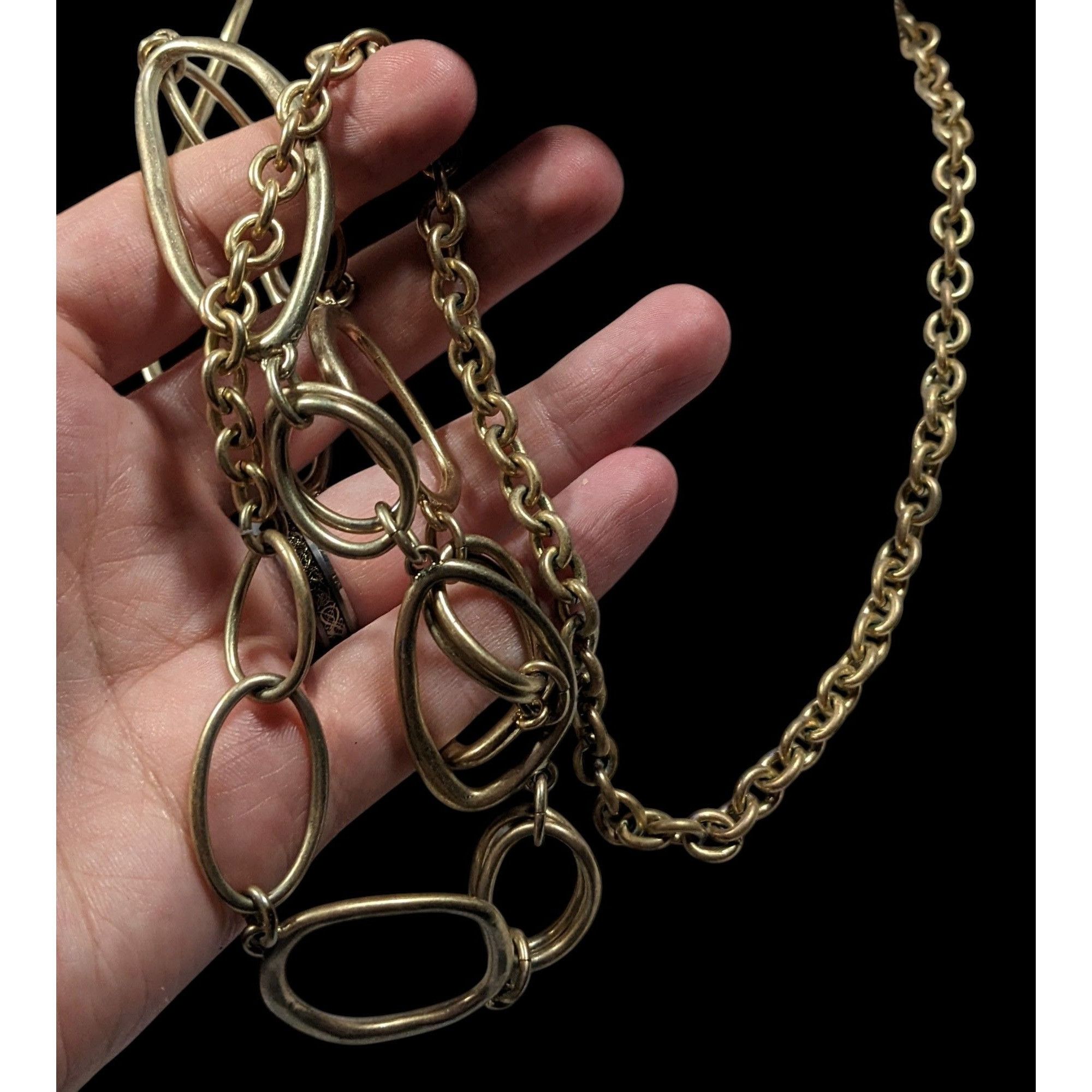 Other Premier Designs Asymmetrical Gold Tone Abstract Link Necklac Size ONE SIZE - 6 Thumbnail