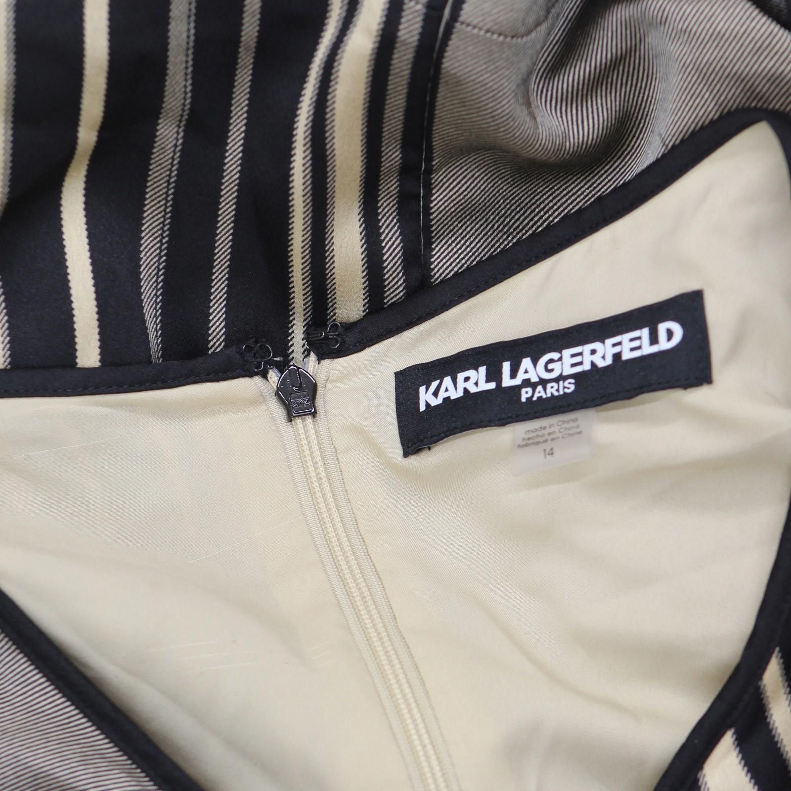 Karl Lagerfeld Karl Lagerfeld Printed Satin Midi Dress Soft Beige Brown 14 Size XL / US 12-14 / IT 48-50 - 4 Thumbnail
