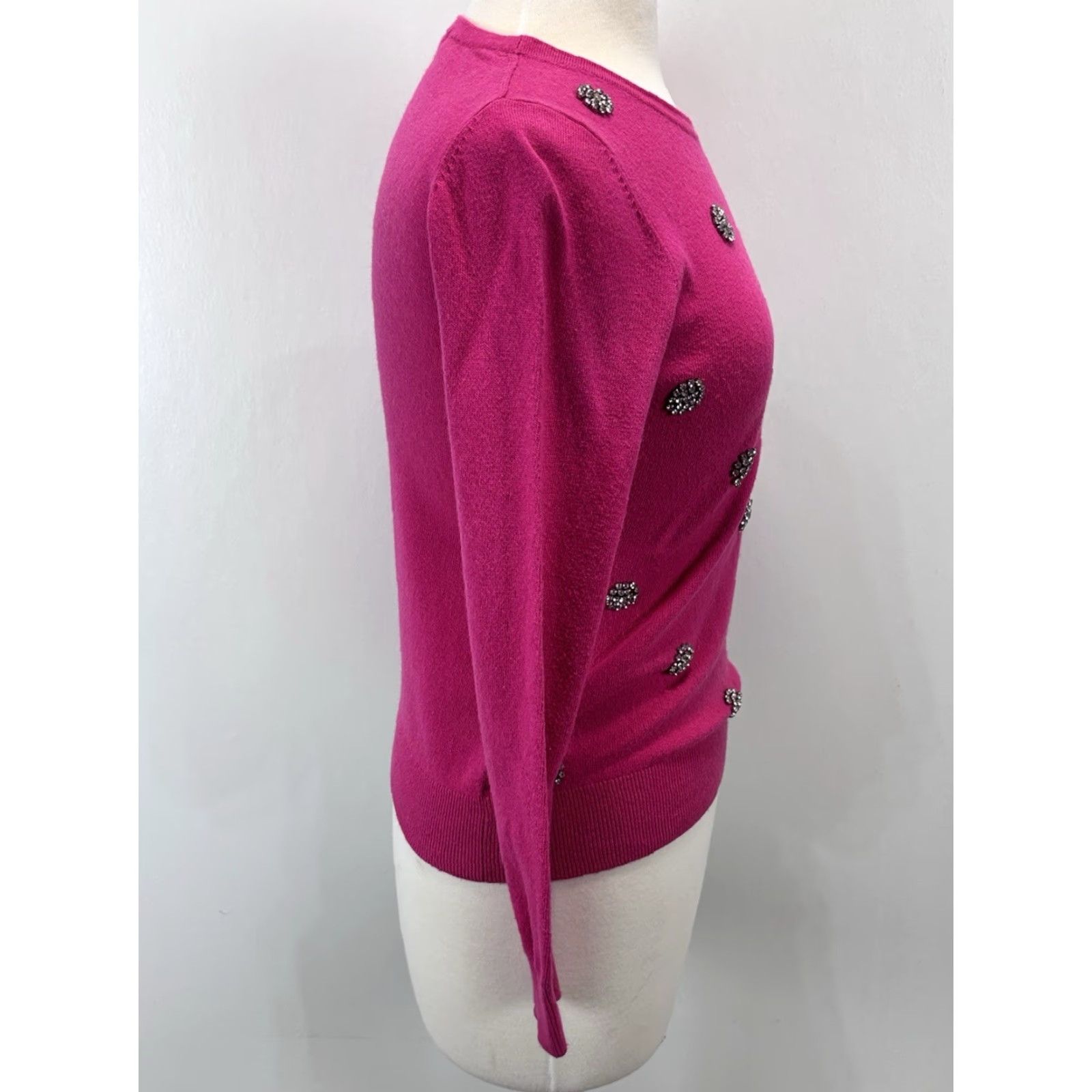 Boden BODEN Embellished Sweater Women’s Size 4 Pink Cotton Blend Classic Crew Neck Pullover Size S / US 4 / IT 40 - 4 Thumbnail