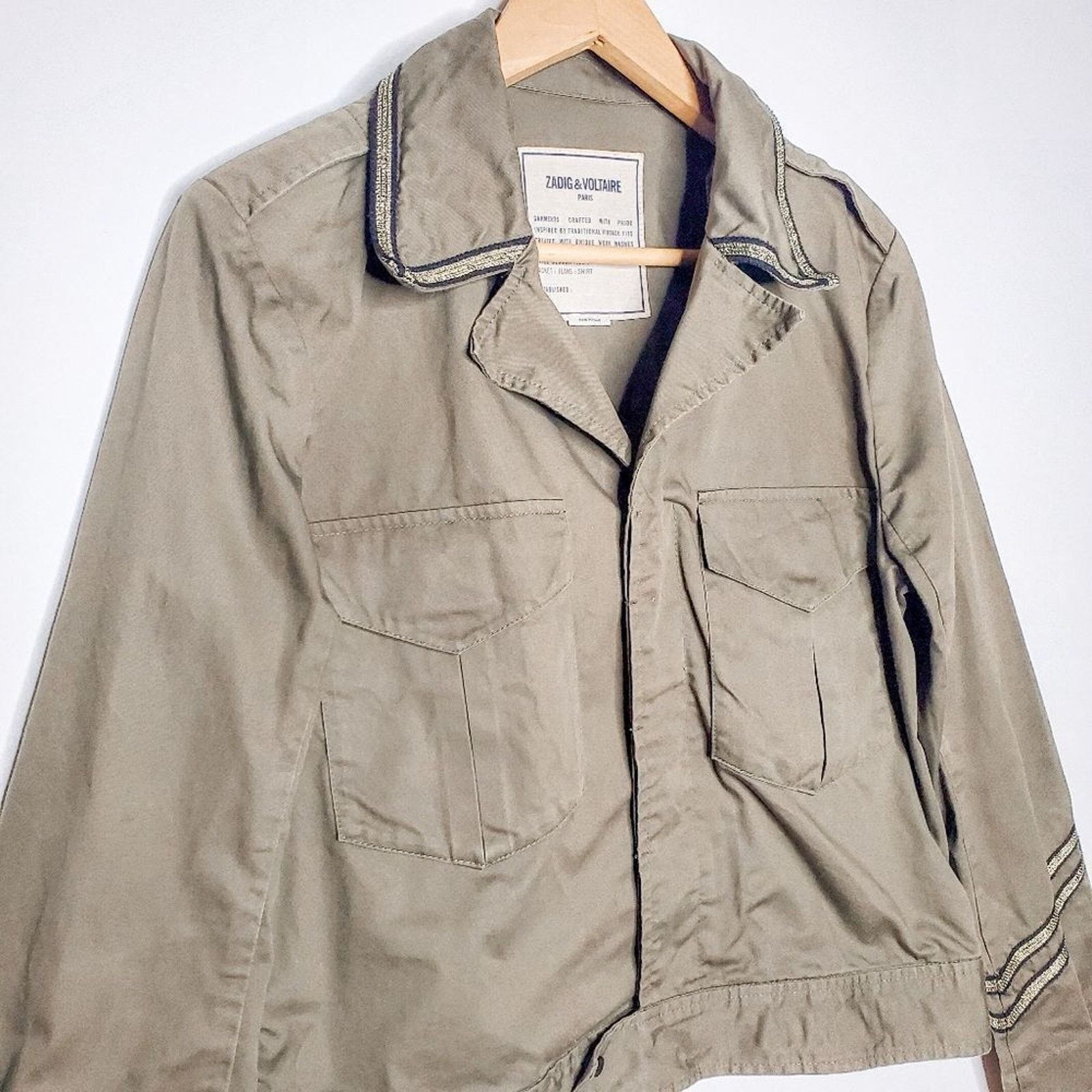 Zadig & Voltaire Zadig & Voltaire Kalen Army Green Cargo Pocket Jacket Sz S Size S / US 4 / IT 40 - 3 Thumbnail