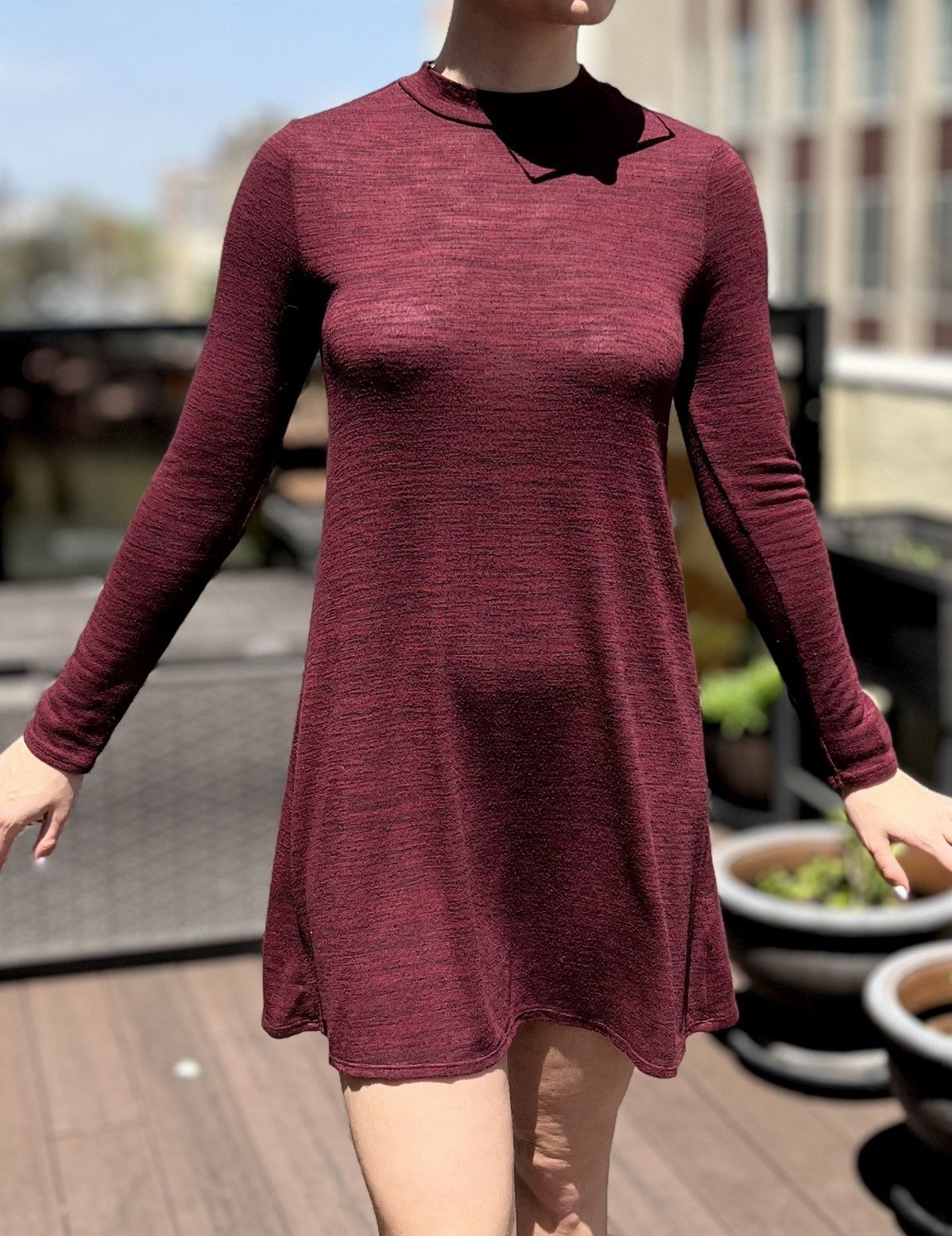 open lace back dress Annabelle Alpaca Wool Silk Sweater Dress in Kabocha 3 main image 1