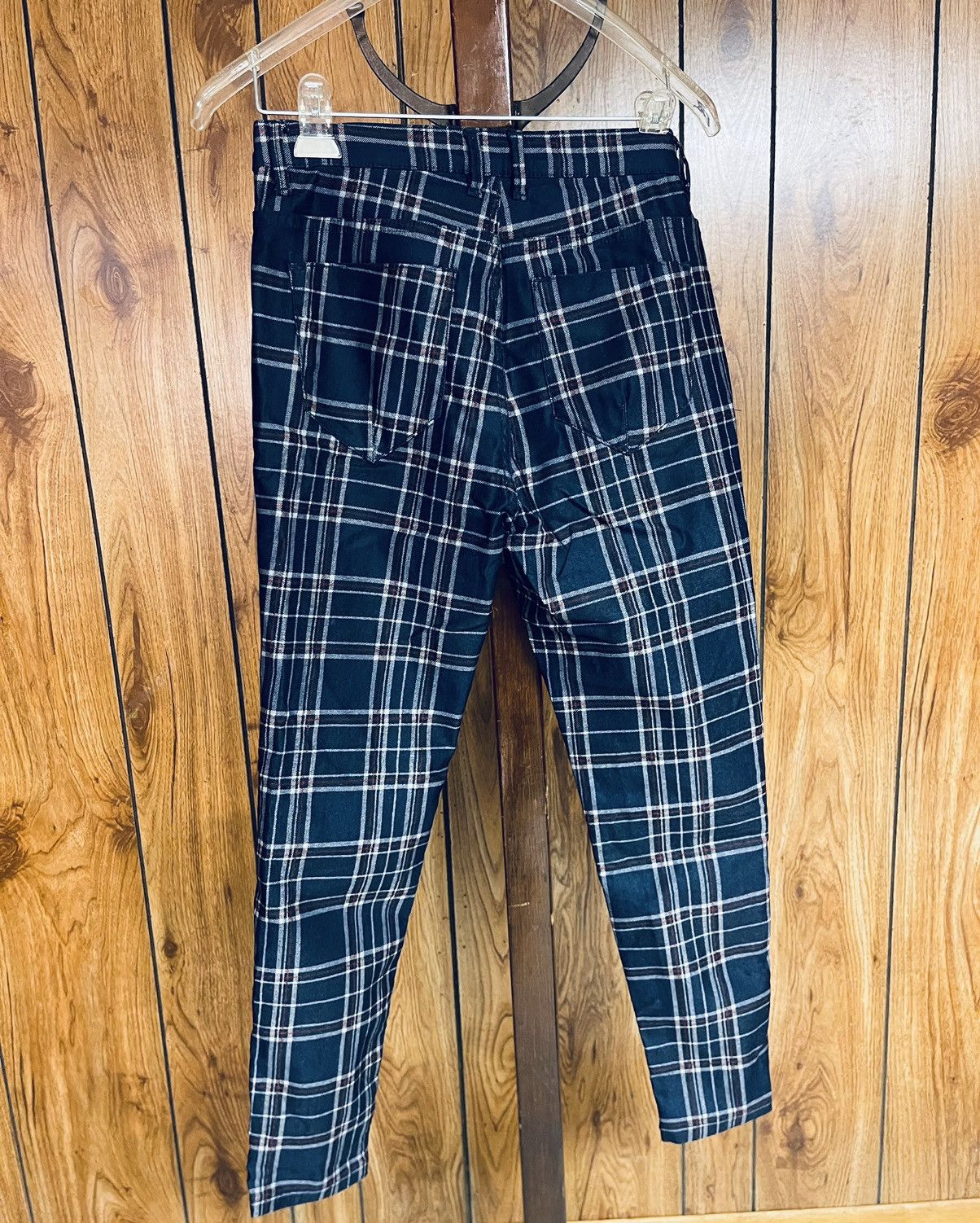 Zara Zara Men’s Blue Checked Stretch Dress Pants Size US 30 / EU 46 - 3 Thumbnail
