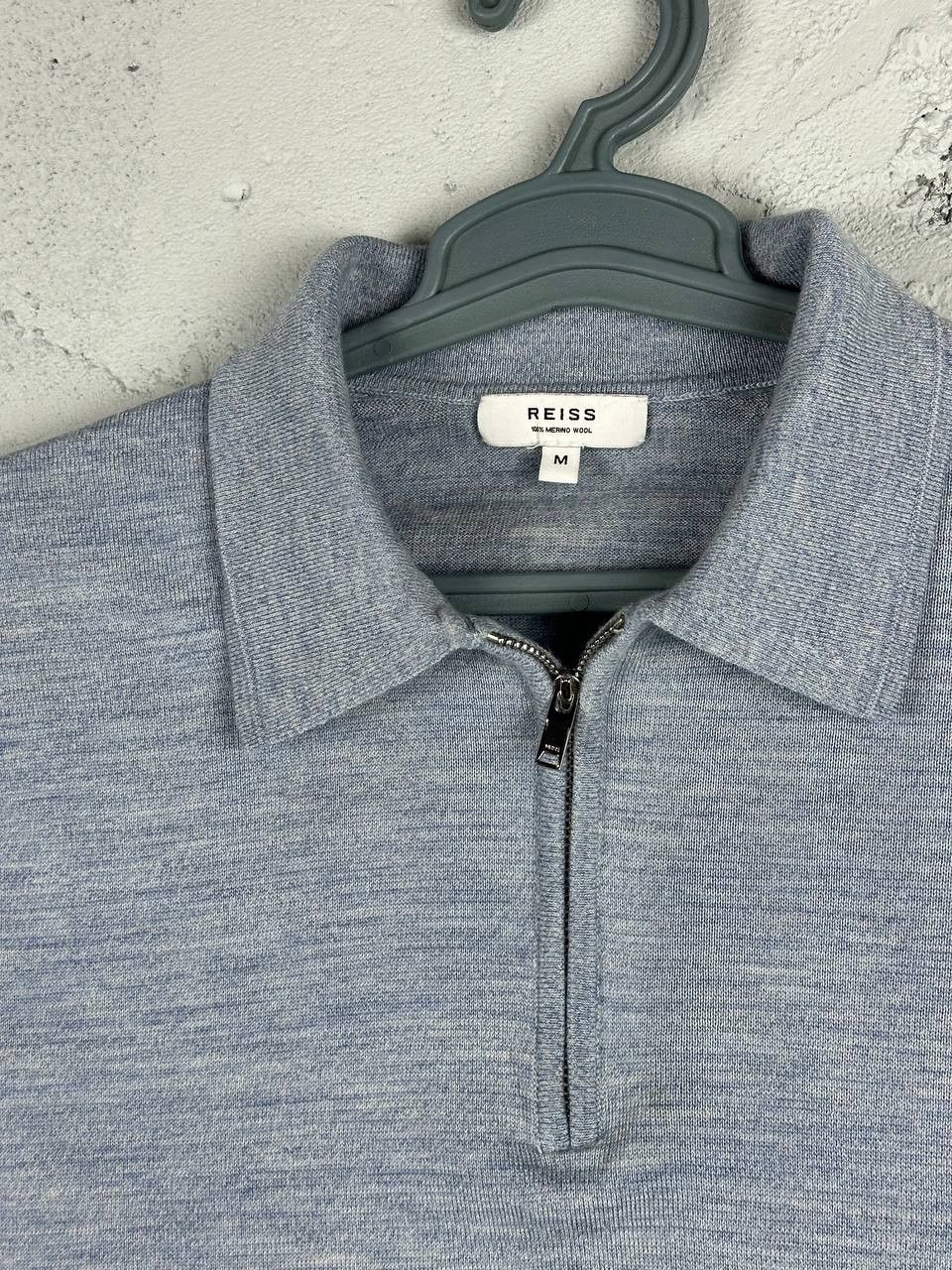 Reiss Reiss Maxwell Merino Wool Textured Polo Zip Shirt Size US M / EU 48-50 / 2 - 4 Thumbnail