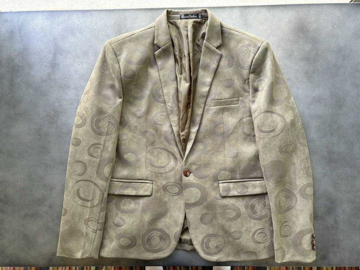 Japanese Brand × Other × Vintage The Riddler Ass Coat Micro Suede 90s Vintage Blazer Pattern Size 36S - 10 Thumbnail