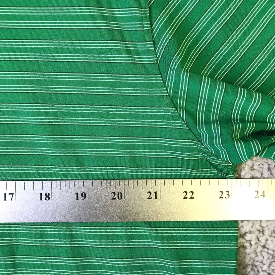 Nike Nike Golf Polo Shirt Adult Large Green Striped Stretch Mens Short Sleeve Size US L / EU 52-54 / 3 - 5 Thumbnail
