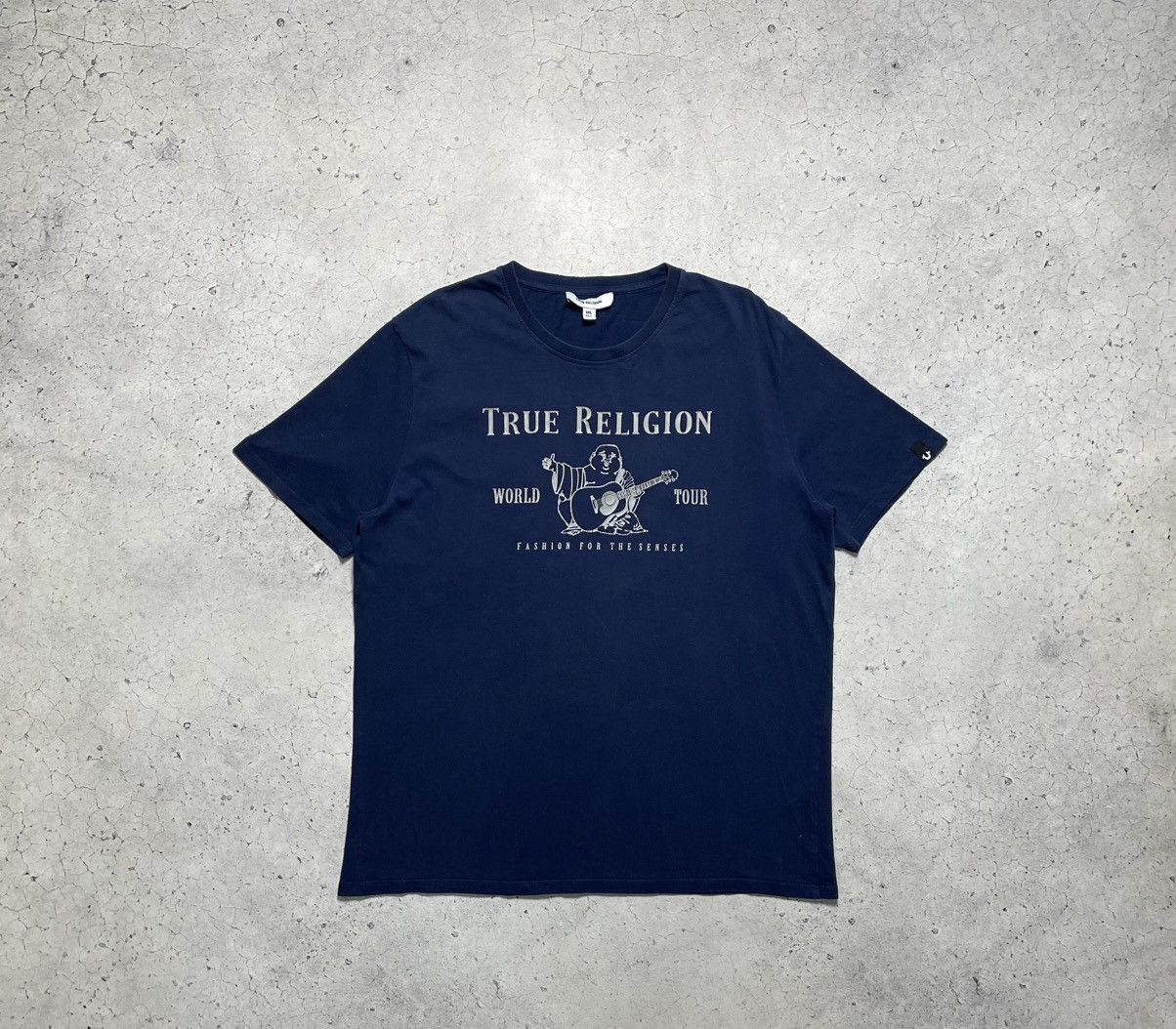 Japanese Brand × True Religion True Religion Buddha Big Logo T-Shirt Navy Y2K Size US XXL / EU 58 / 5 - 1 Thumbnail