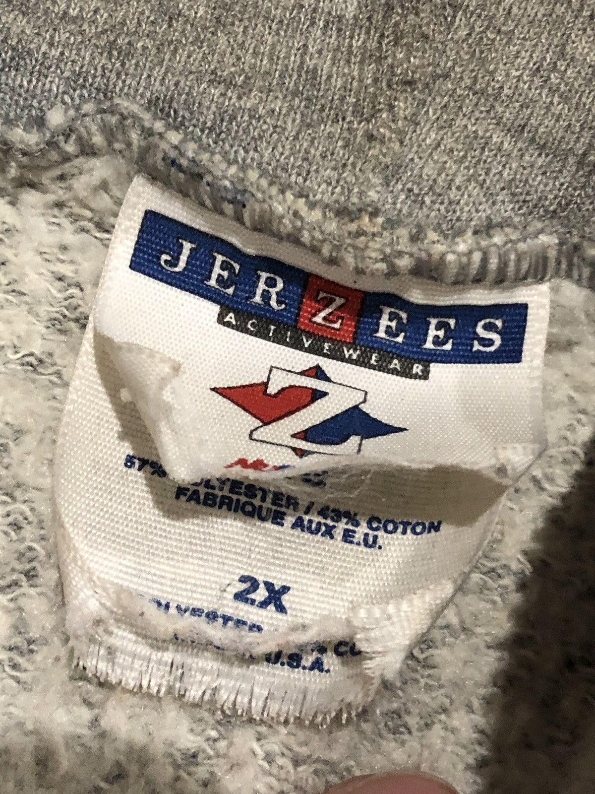 Jerzees × Vintage 90s Jerzees Full Zip Hoodie Size US XXL / EU 58 / 5 - 9 Thumbnail