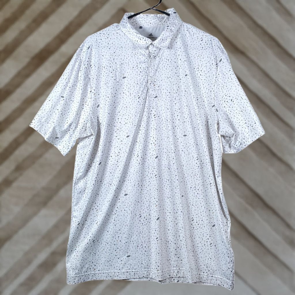 Adidas Adidas Mens Shirt White Multi Golf Flag Polo Short Sleeve Casual Stretch Large Size US L / EU 52-54 / 3 - 1 Thumbnail