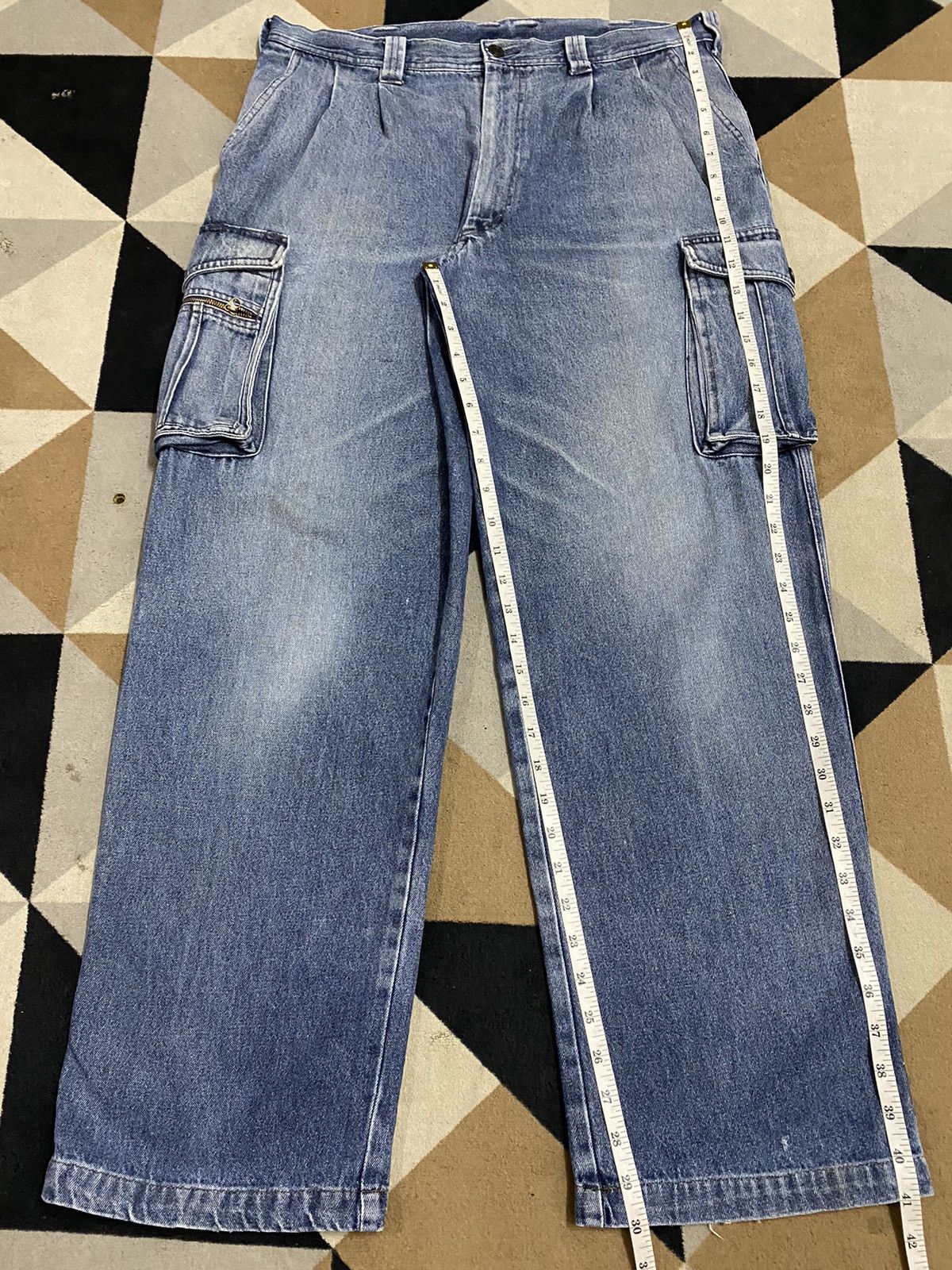 Hope Vintage Avant Garde Faded Wash Cargo Jeans Size US 34 / EU 50 - 13 Thumbnail