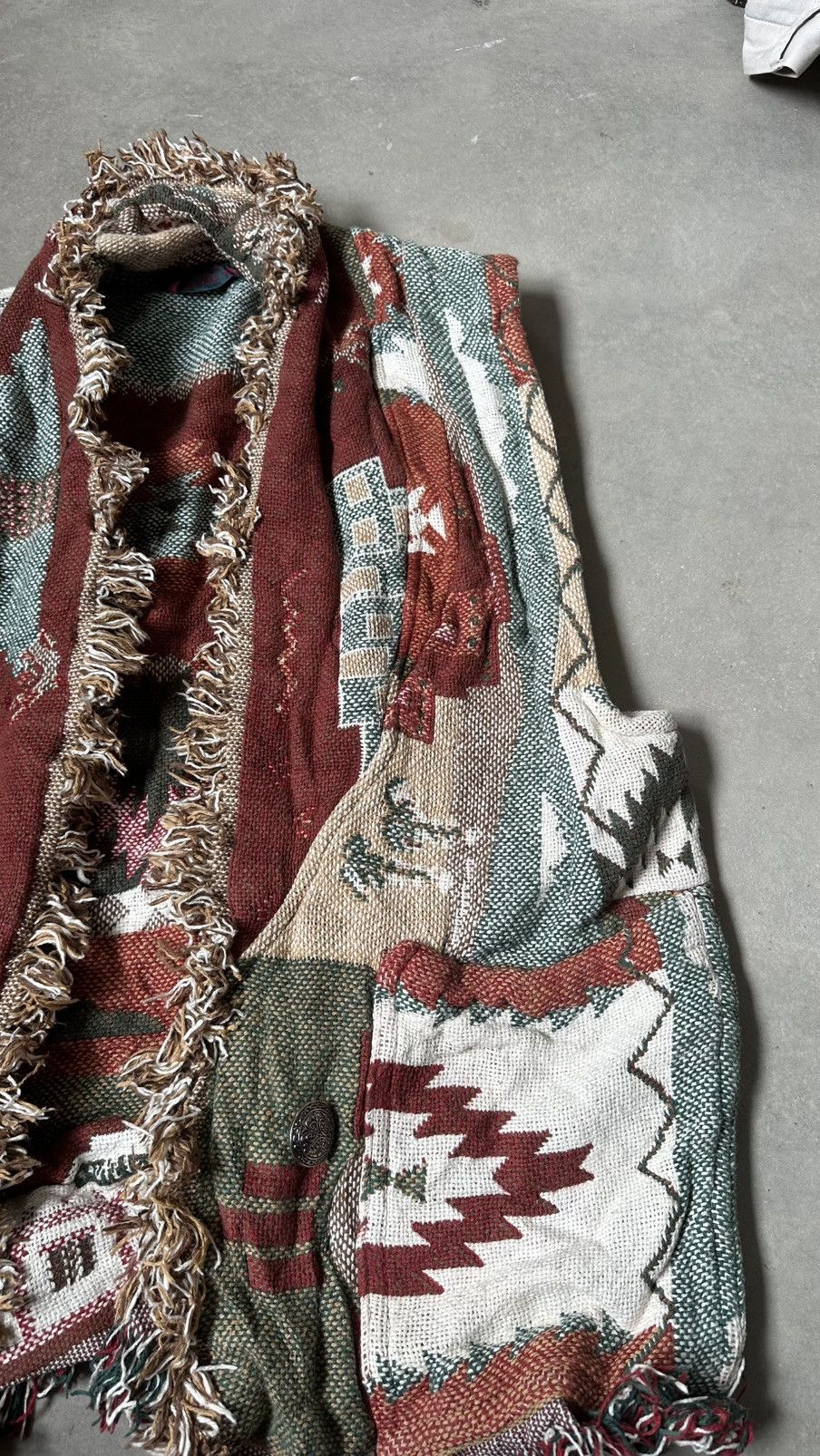 Vintage VINTAGE COUNTRY LIFE BLANKET VEST AZTEC NATIVE Size 40S - 4 Thumbnail