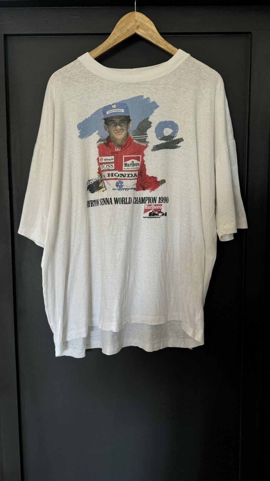 1990 Ayrton Senna World Champion Honda Malboro vintage tee