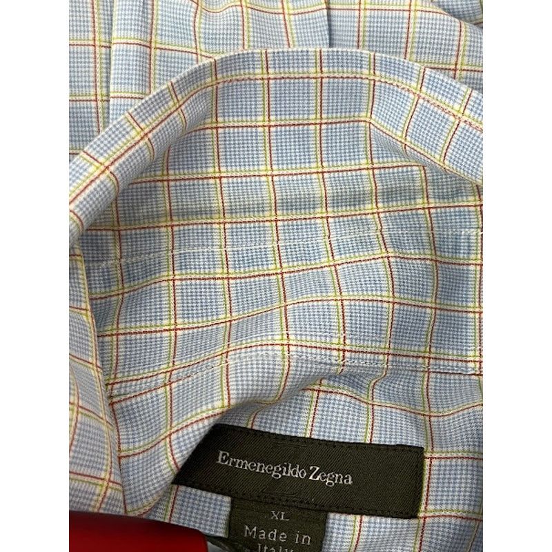 Ermenegildo Zegna VTG Ermenegildo Zegna Shirt Light Blue Plaid Button Down XL Size US XL / EU 56 / 4 - 3 Thumbnail