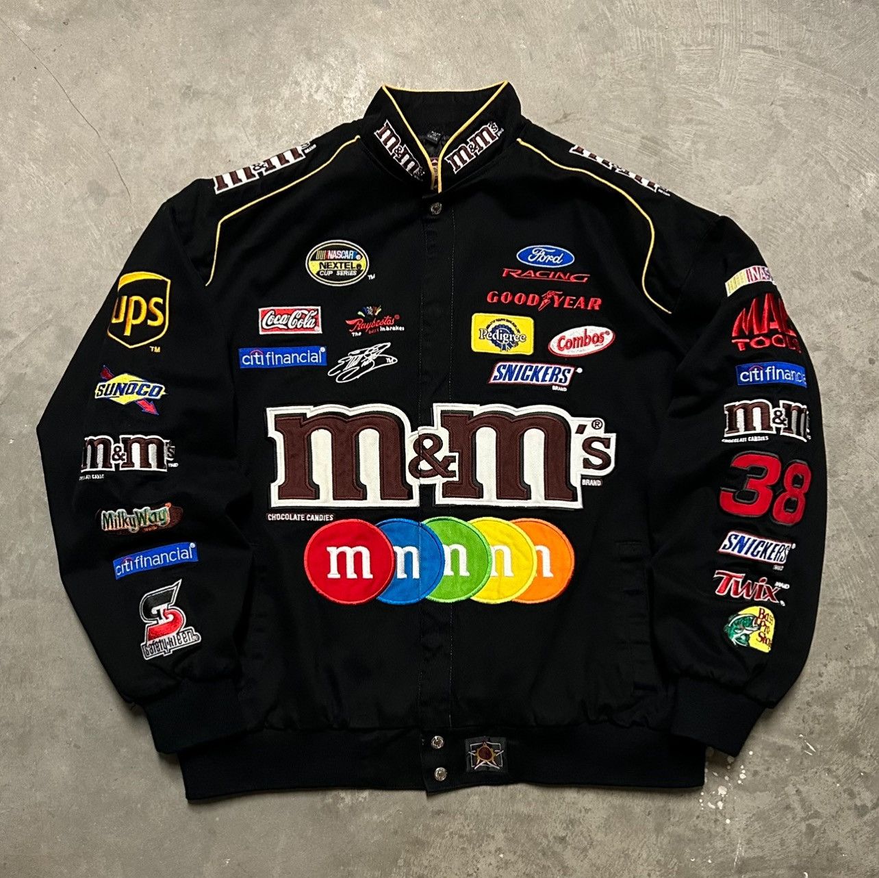 Image of Jeff Hamilton x Nascar Vintage M&m’S Nascar Jacket in Black, Men's (Size 2XL)