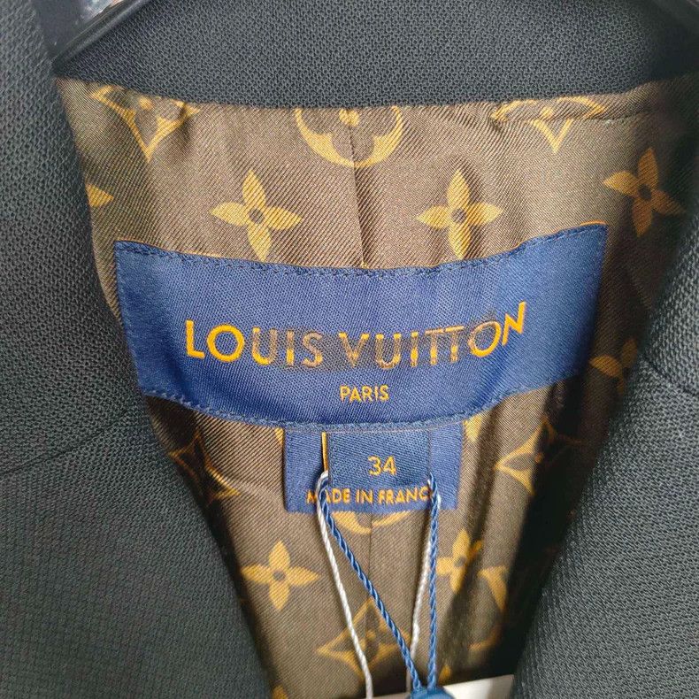 Louis Vuitton Louis Vuitton Black leather overcoat with full print lining Size XXS / US 00 / IT 34 - 5 Thumbnail