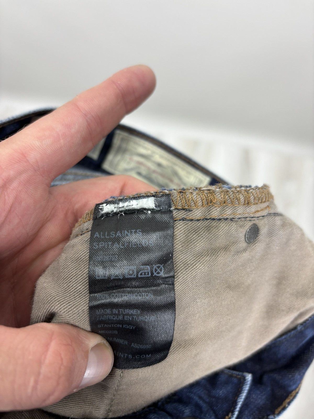 Allsaints Mens jeans All Saints Spitalfields Size 28 Color Blue Size US 28 / EU 44 - 9 Thumbnail